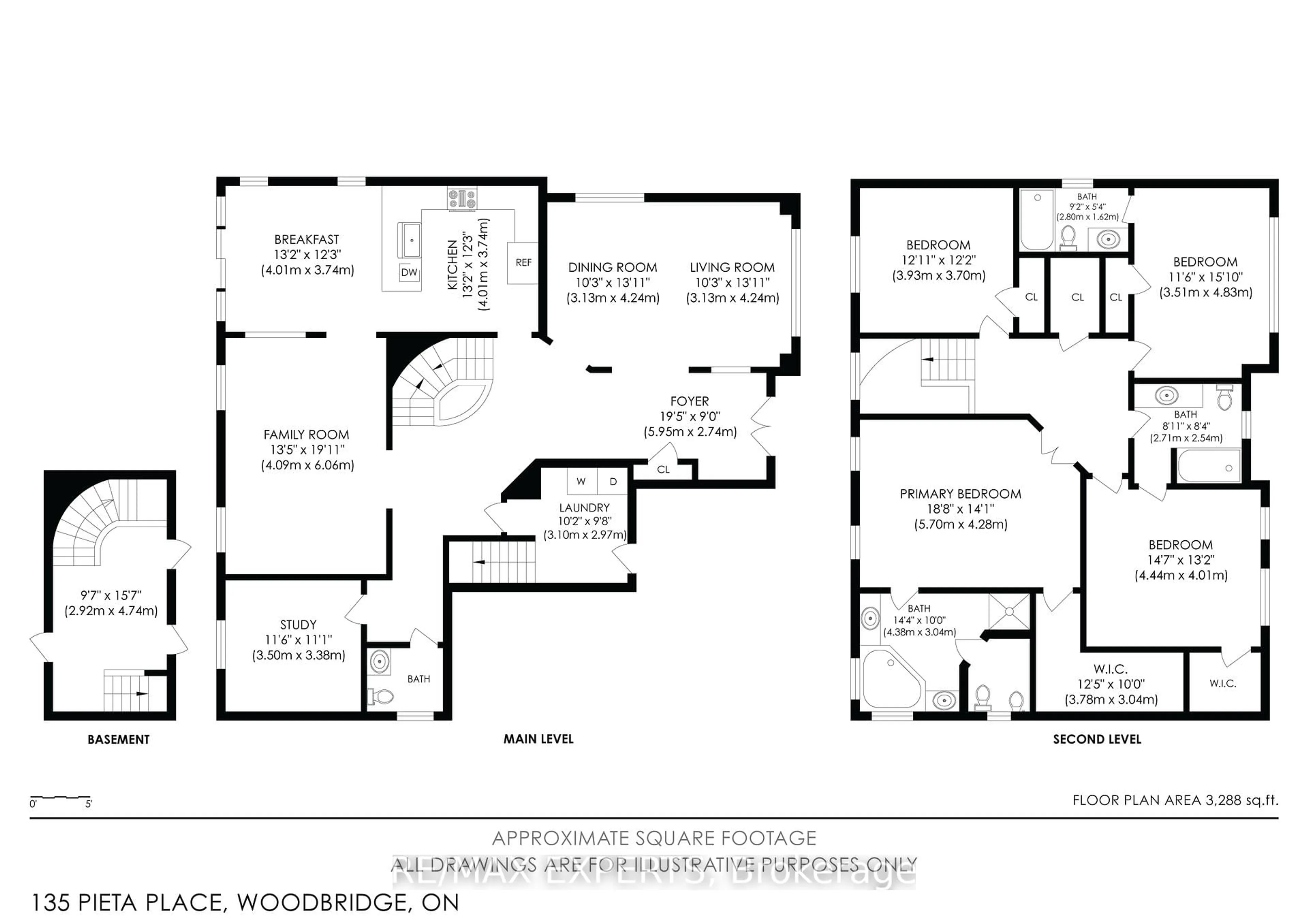 Floor plan for 135 Pieta Pl, Vaughan Ontario L4H 3G2