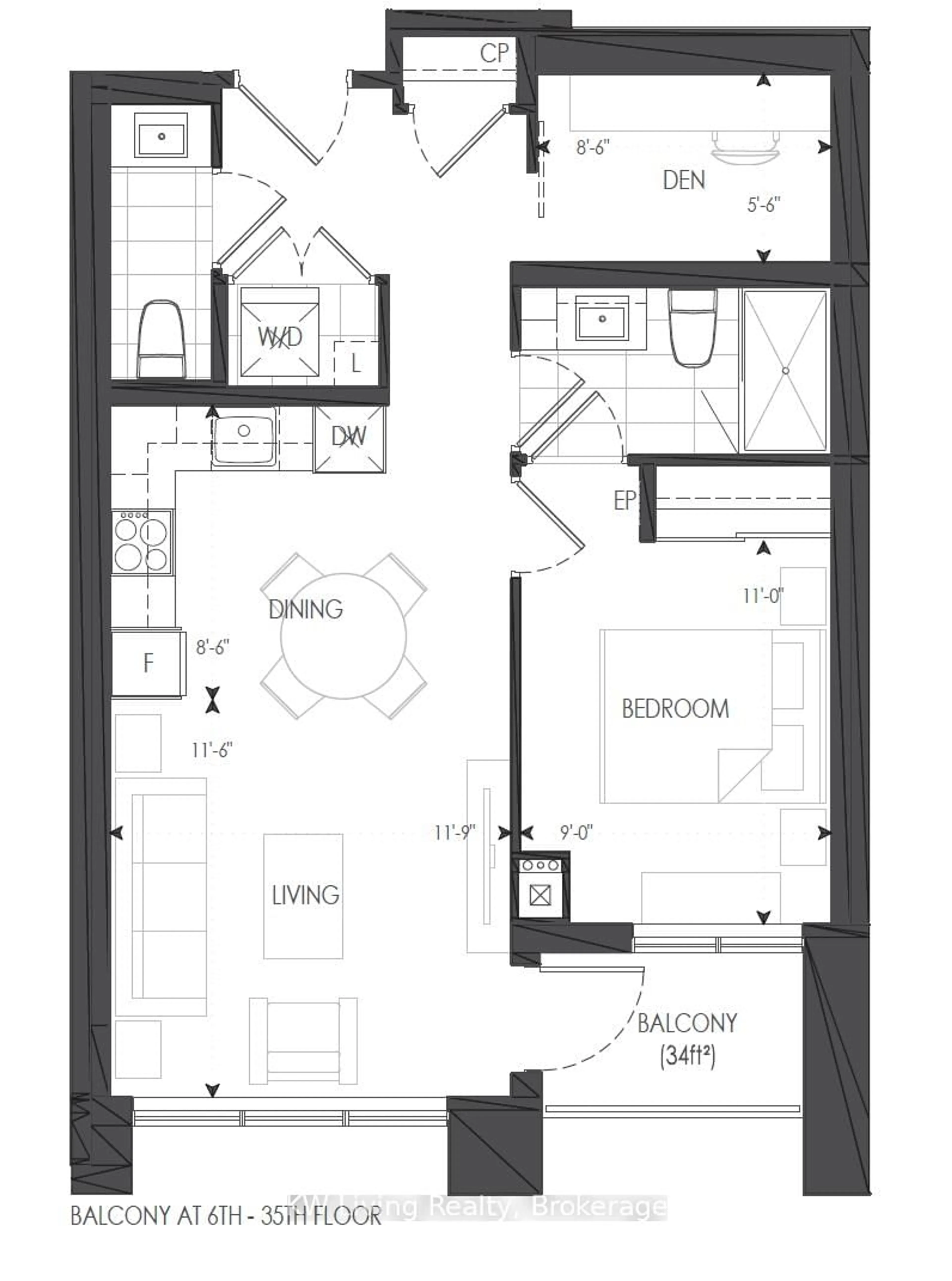 Floor plan for 12 Gandhi Lane #2601, Markham Ontario L3T 0G8