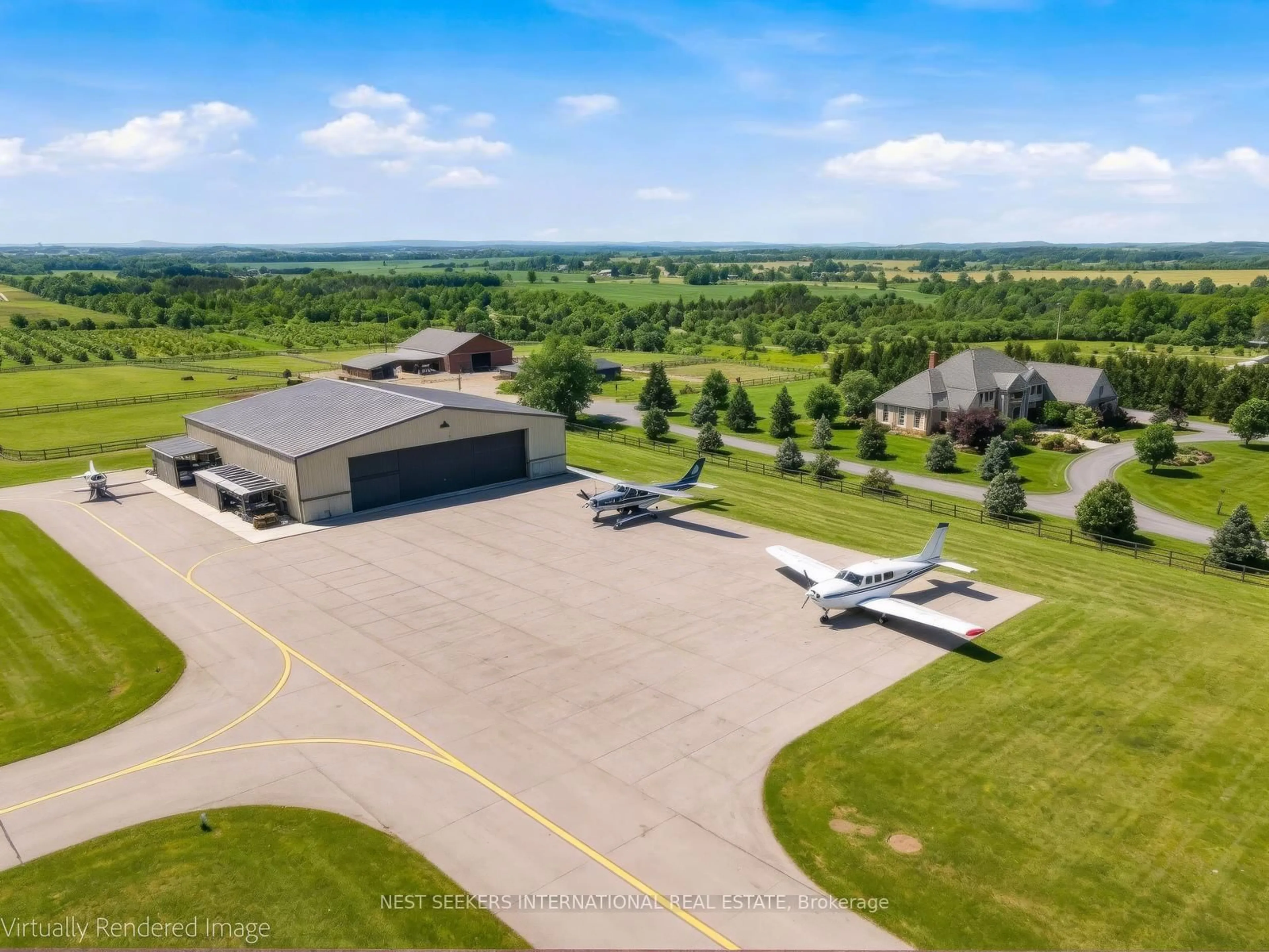 A pic from outside/outdoor area/front of a property/back of a property/a pic from drone, building for 5876 8th Line, Essa Ontario L0L 1N0