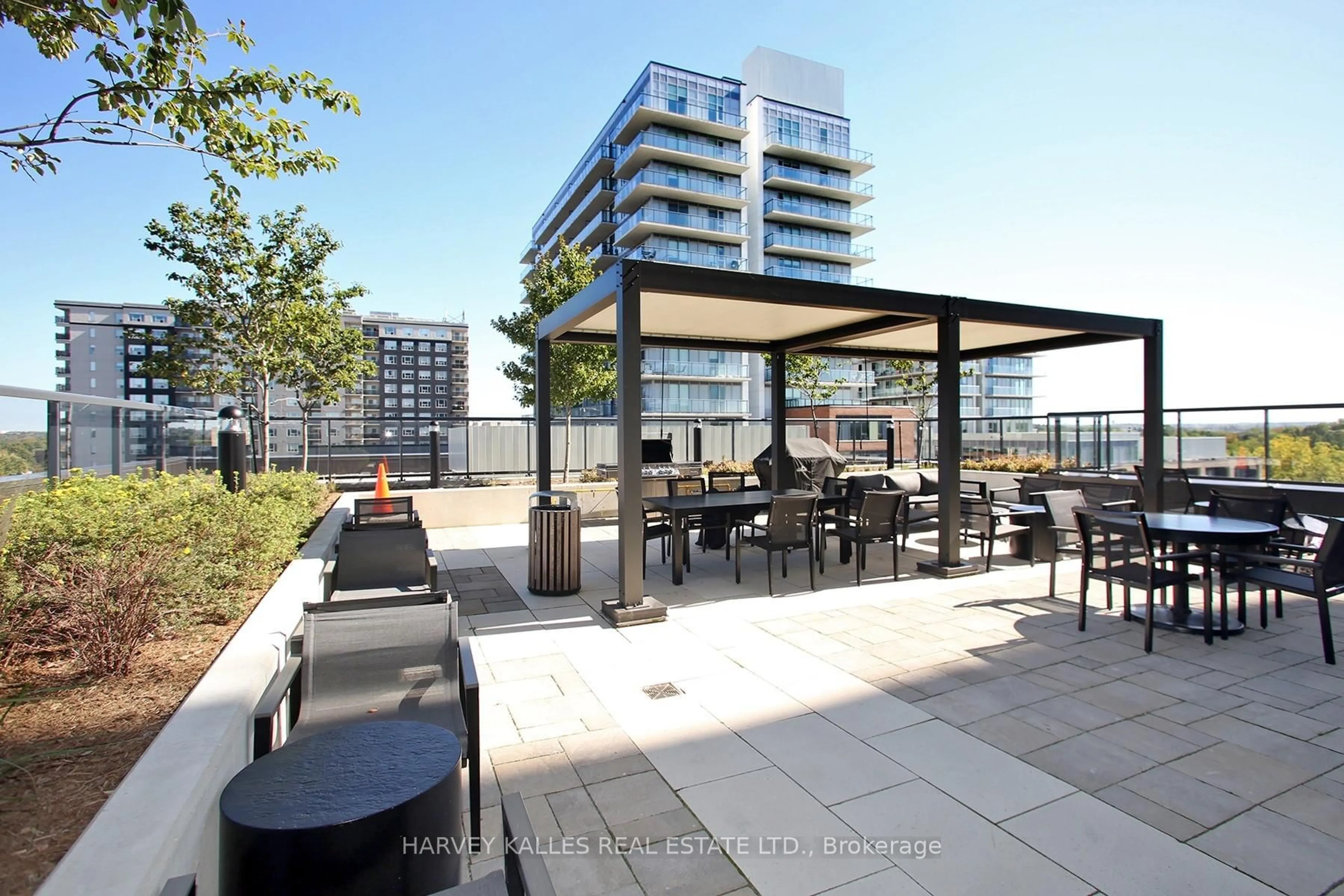 Patio, city buildings view from balcony for 185 Deerfield Rd #305, Newmarket Ontario L3Y 0G7