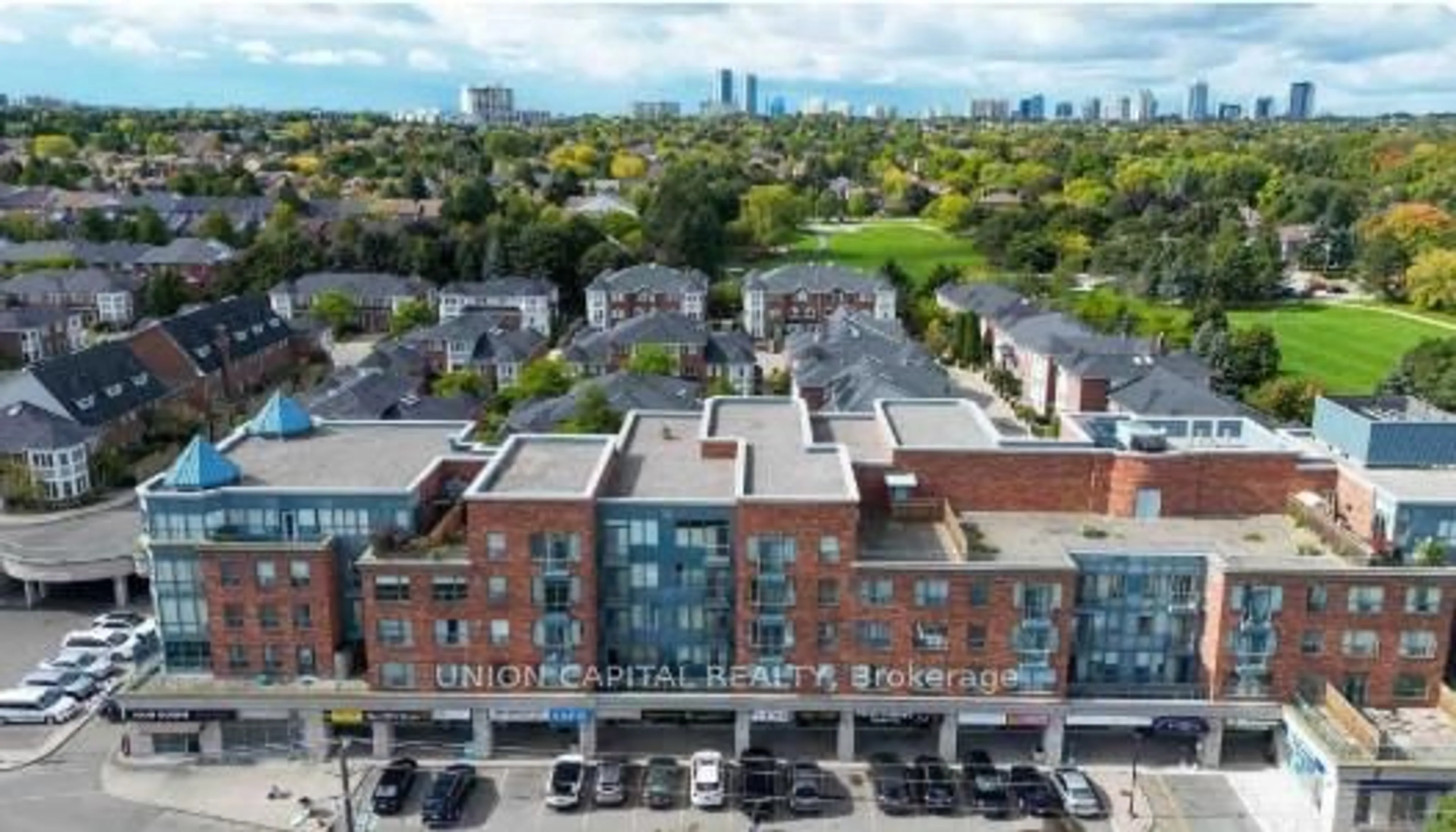 A pic from outside/outdoor area/front of a property/back of a property/a pic from drone, city buildings view from balcony for 7398 Yonge St #313, Vaughan Ontario L4J 8J2