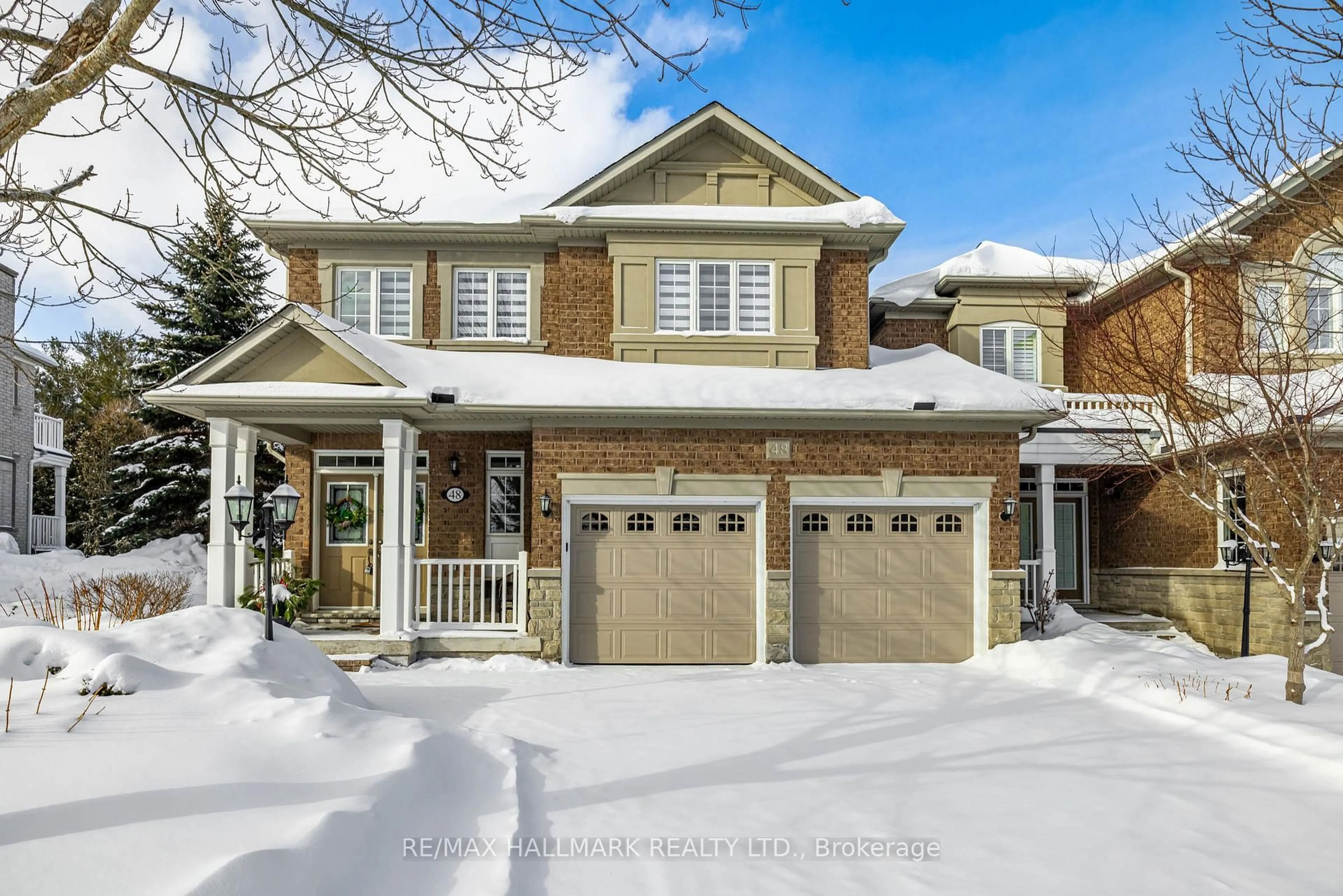 Home with brick exterior material, street for 48 Stonecliffe Cres, Aurora Ontario L4G 7Z6