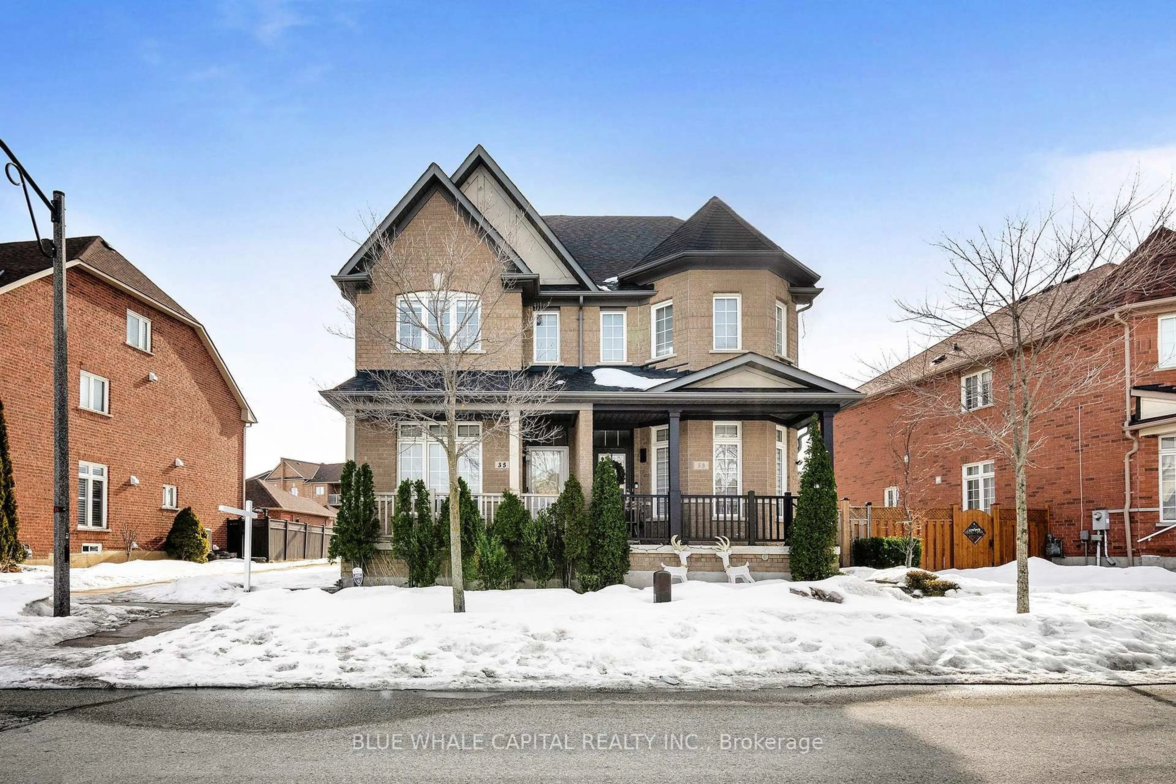 Home with brick exterior material, street for 35 Rainbow Valley Cres, Markham Ontario L6E 1M1