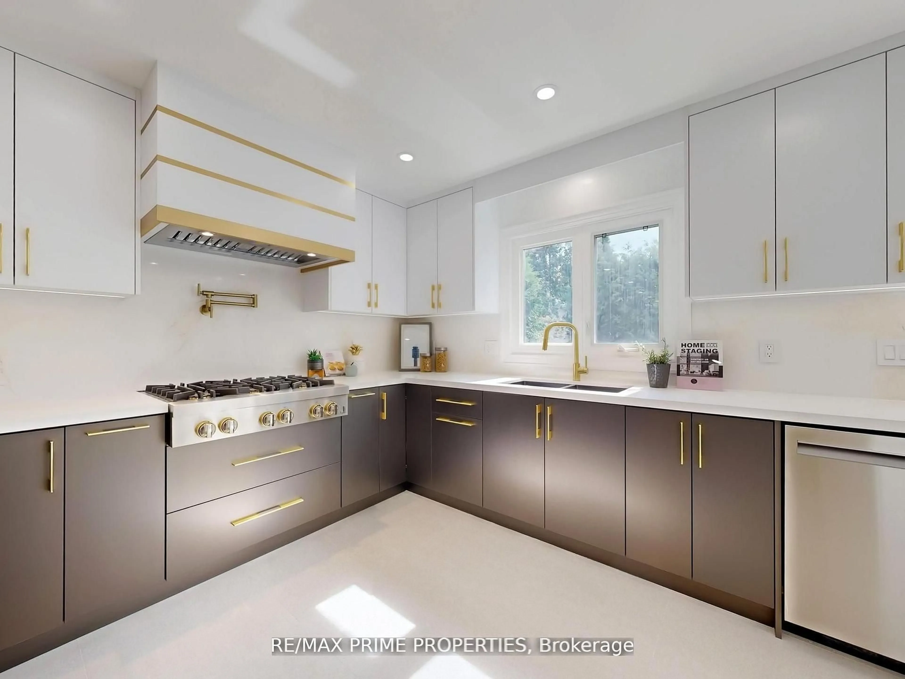 Contemporary kitchen, ceramic/tile floor for 137 Old Surrey Lane, Richmond Hill Ontario L4C 6R9