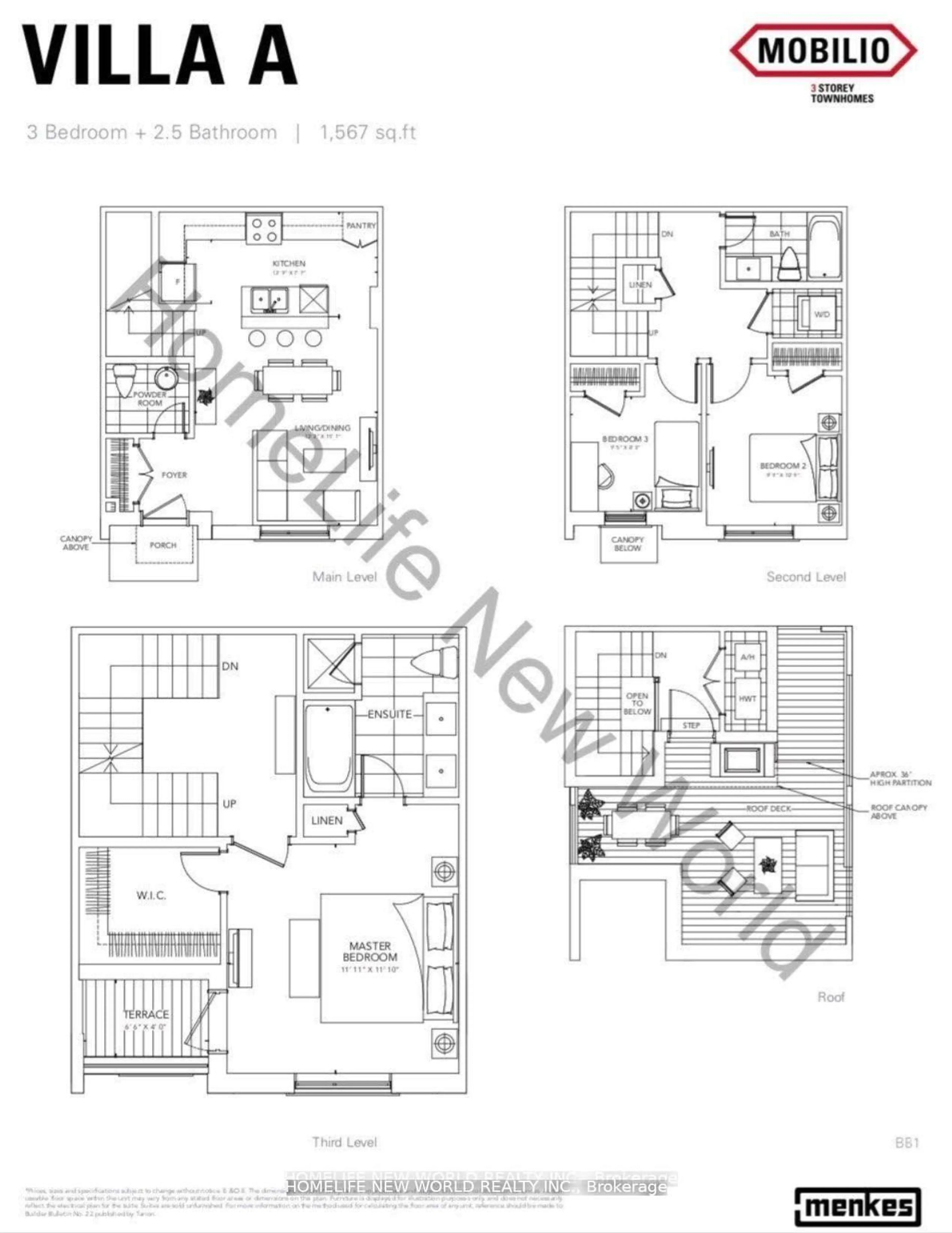 Floor plan for 30 Almond Blossom Mews #112, Vaughan Ontario L4K 0N6