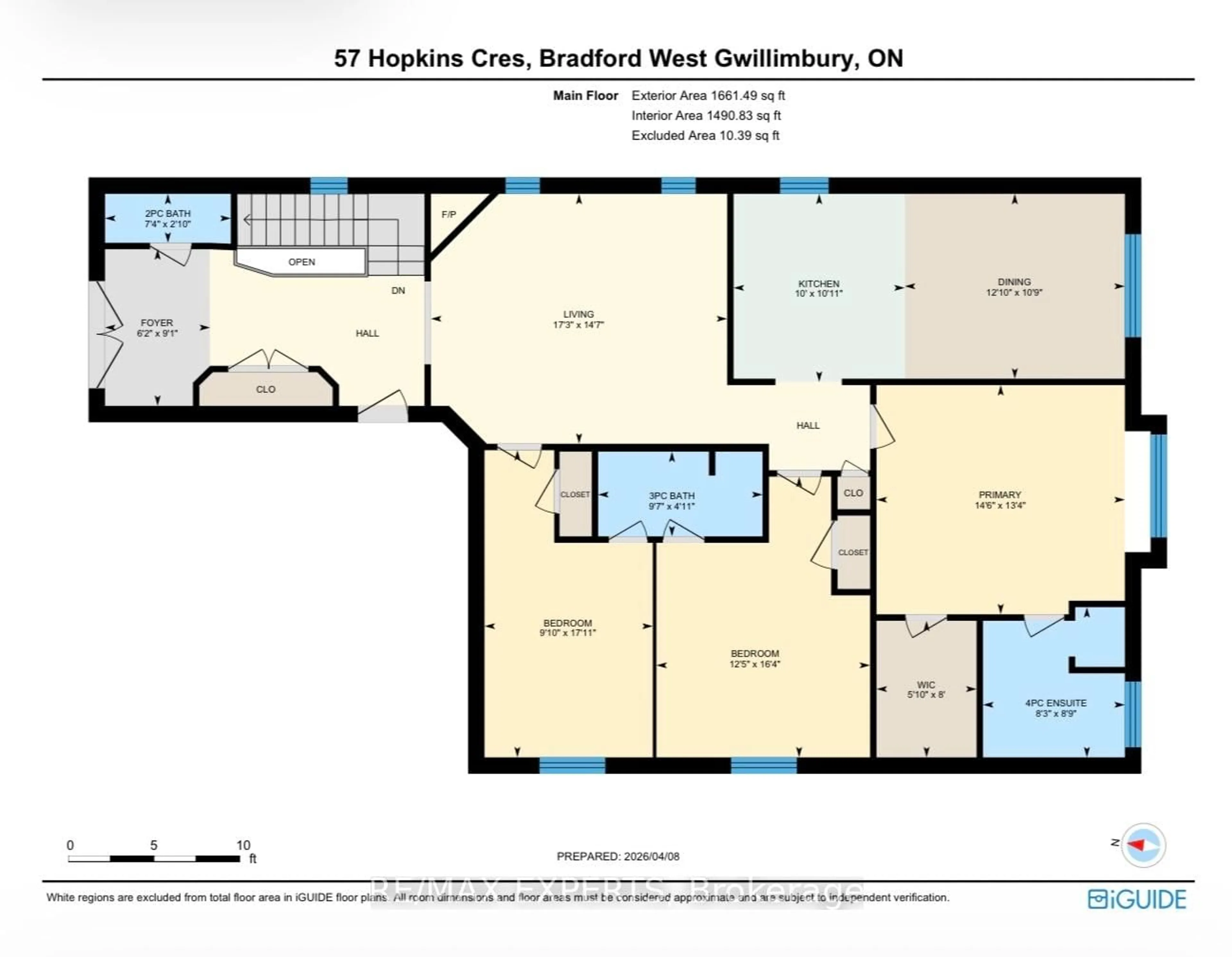 Floor plan for 57 Hopkins Cres, Bradford West Gwillimbury Ontario L3Z 0R7