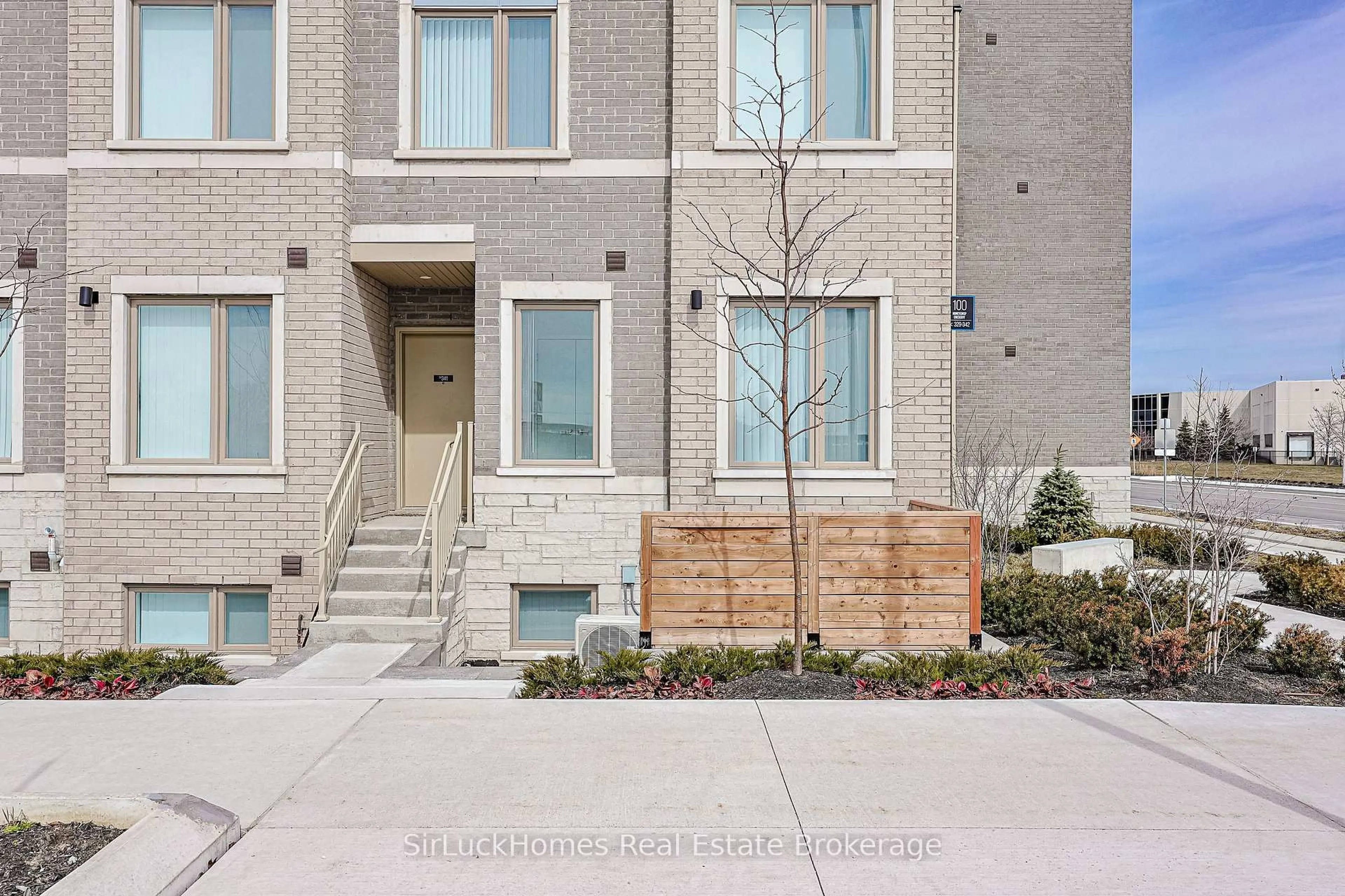 Home with brick exterior material, street for 100 Honeycrisp Cres #342, Vaughan Ontario L4K 0N7