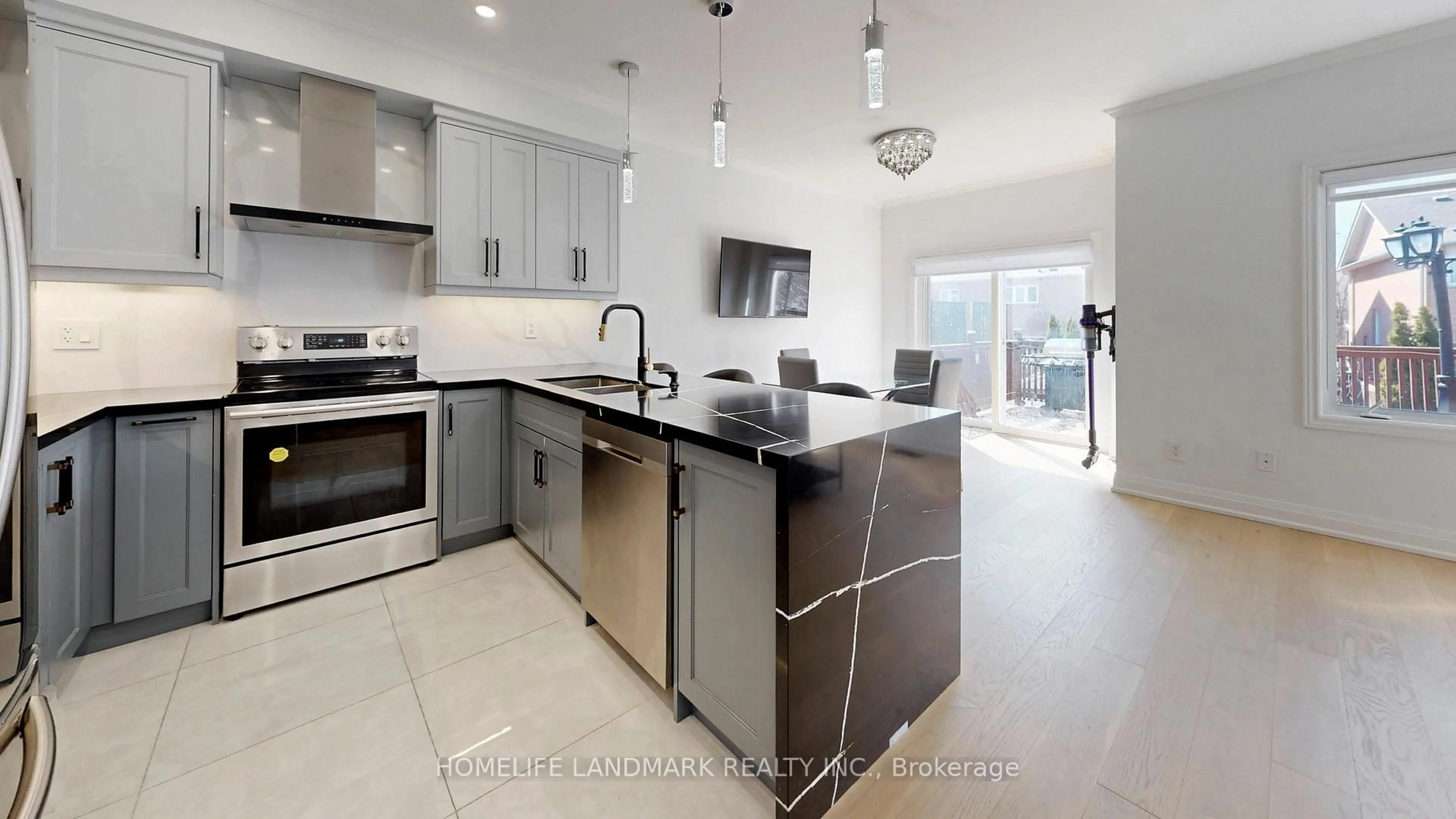 Contemporary kitchen, ceramic/tile floor for 32 Arco Circ, Vaughan Ontario L6A 3Z7