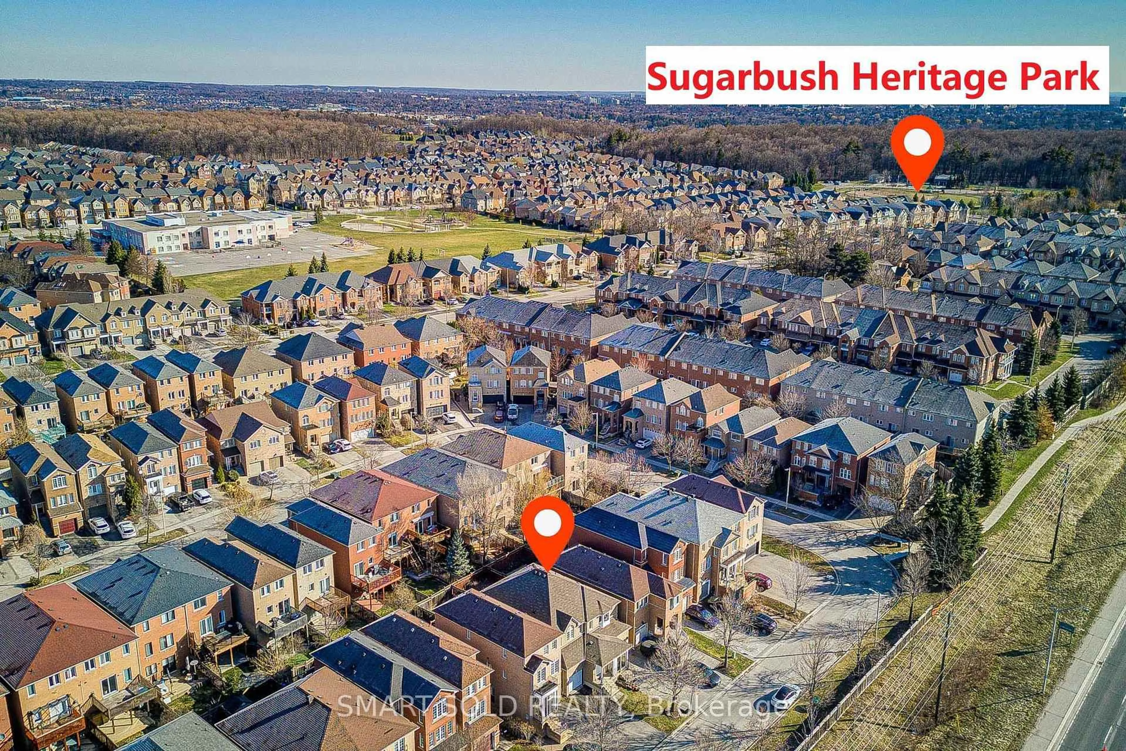 A pic from outside/outdoor area/front of a property/back of a property/a pic from drone, city buildings view from balcony for 123 Sassafras Circ, Vaughan Ontario L4J 8M9