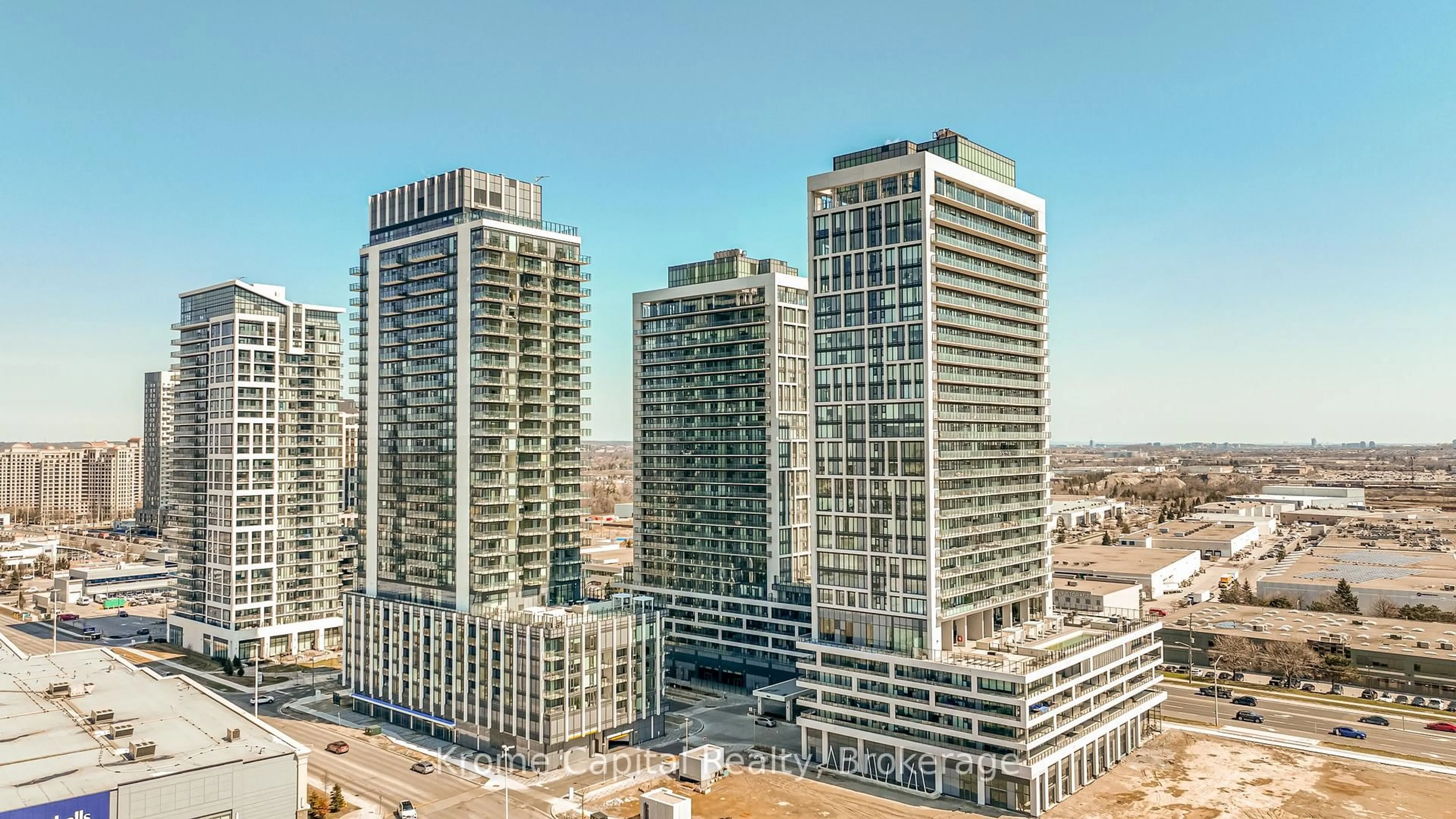 A pic from outside/outdoor area/front of a property/back of a property/a pic from drone, city buildings view from balcony for 8960 Jane St #314, Vaughan Ontario L4K 2M9