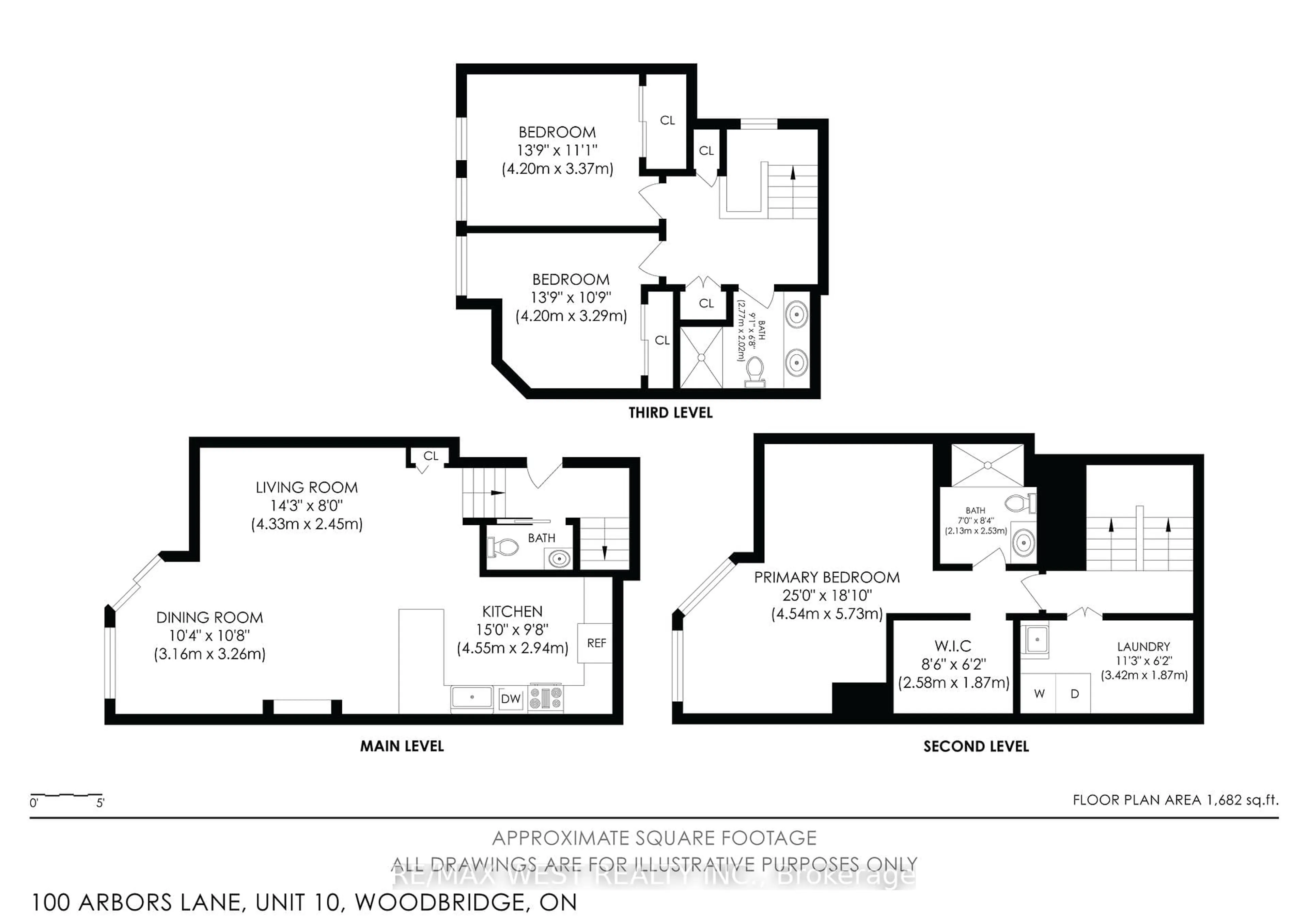 Floor plan for 100 Arbors Lane #TH #10, Vaughan Ontario L4L 7G4