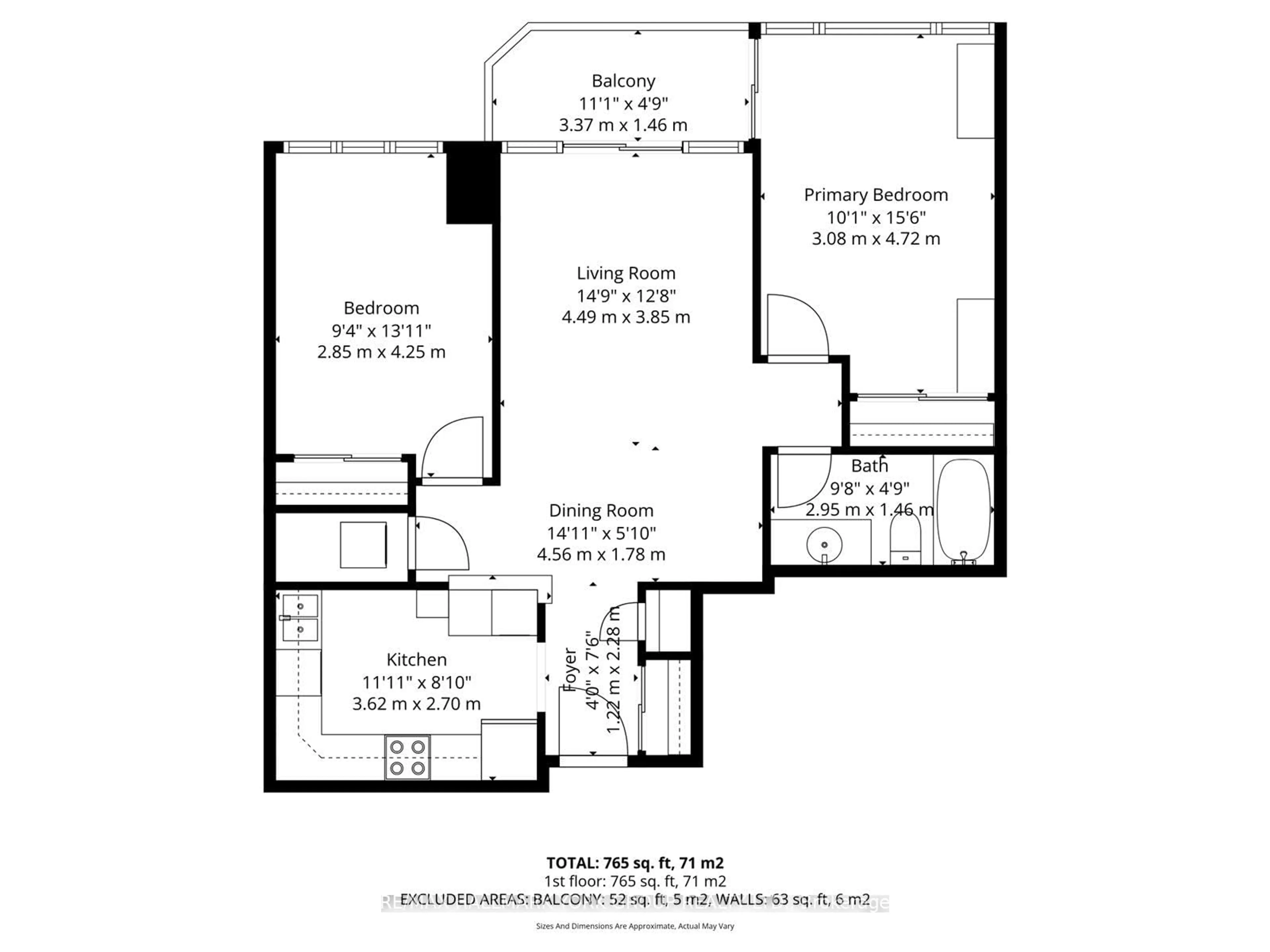 Floor plan for 81 Townsgate Dr #512, Vaughan Ontario L4J 8E6