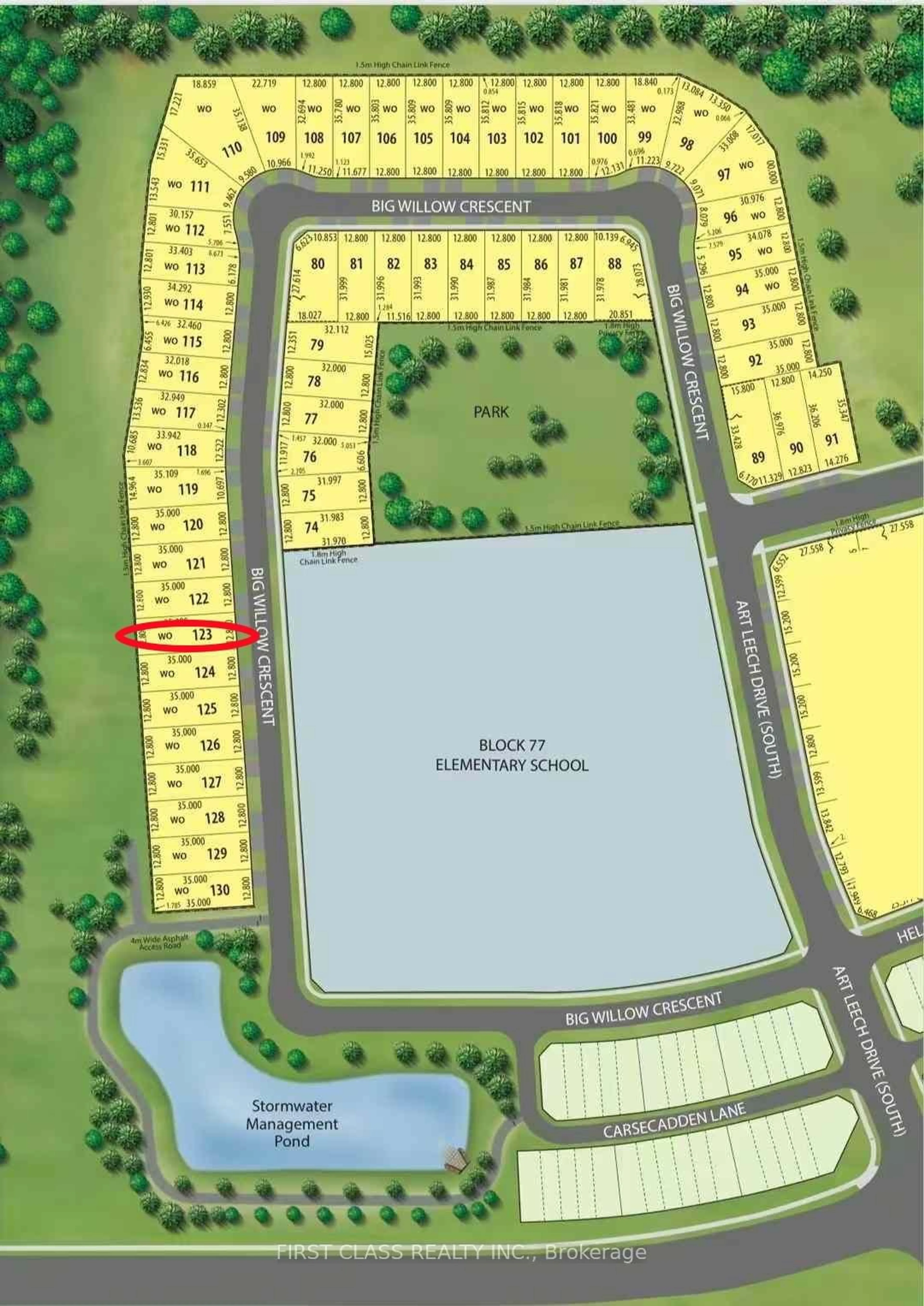 Picture of a map for LOT 123 Big Willow Cres, Richmond Hill Ontario L4E 3R4