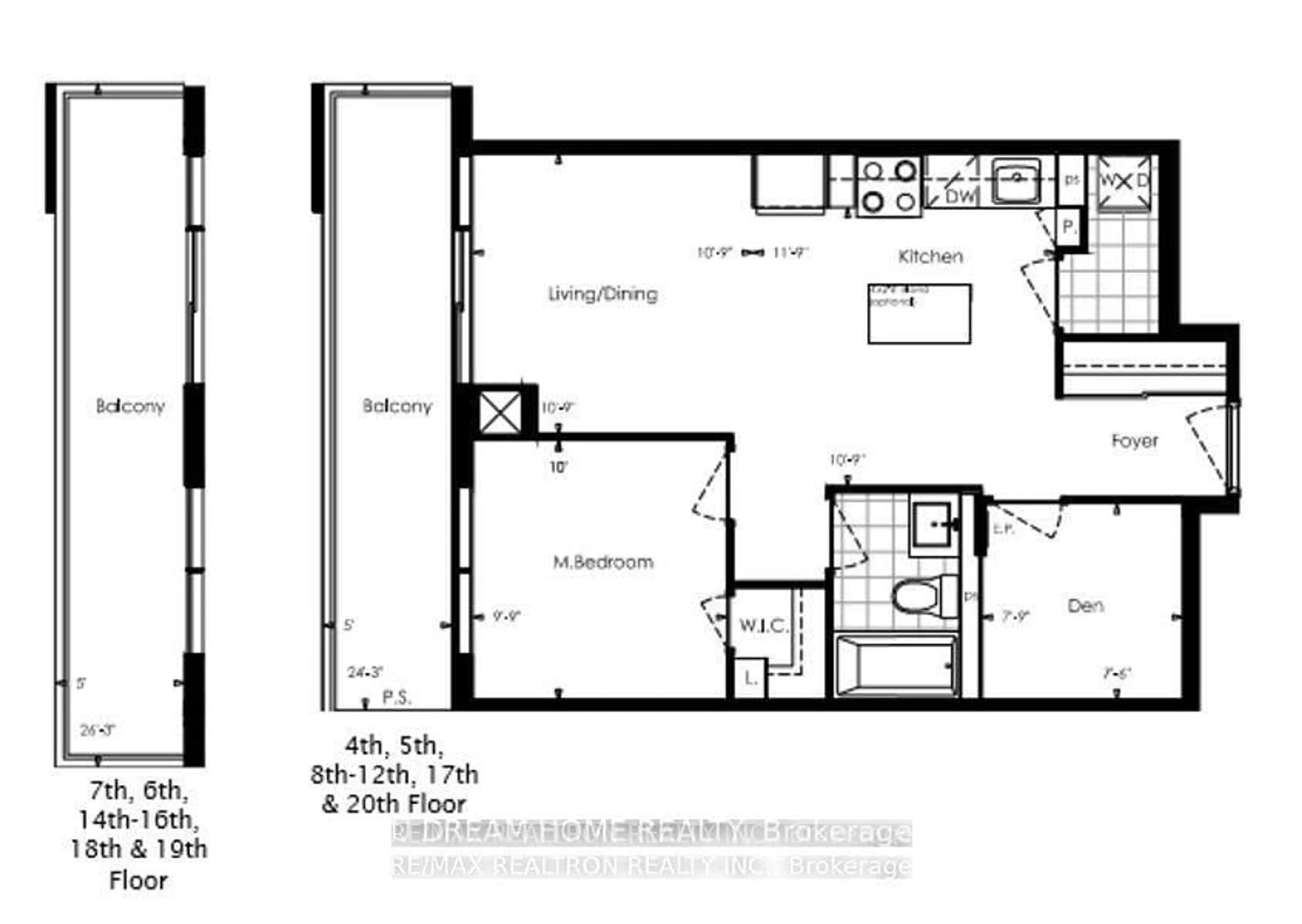 Floor plan for 85 Oneida Cres #1101, Richmond Hill Ontario L4B 0H4