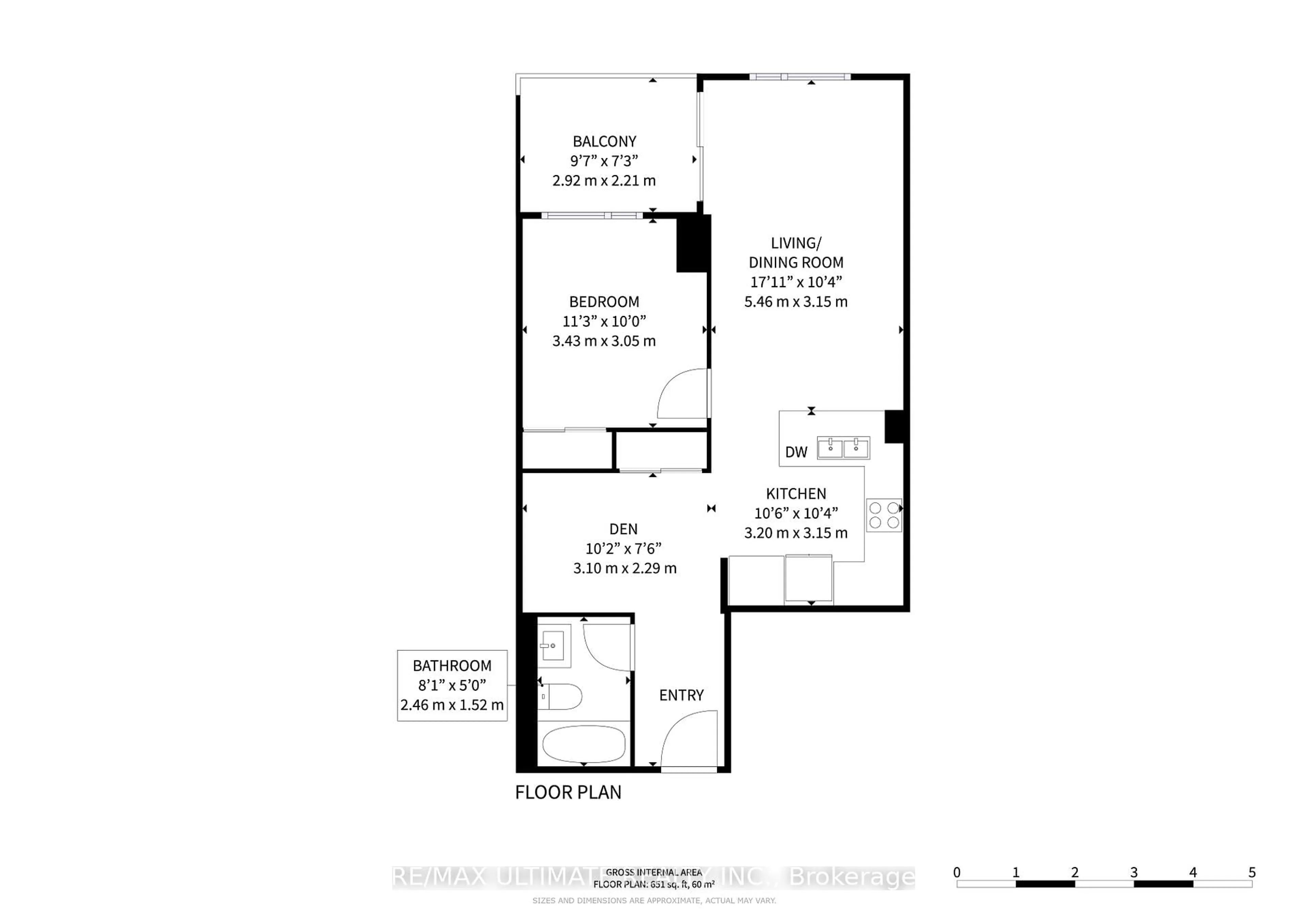 Floor plan for 273 SOUTH PARK Rd #718, Markham Ontario L3T 0B5