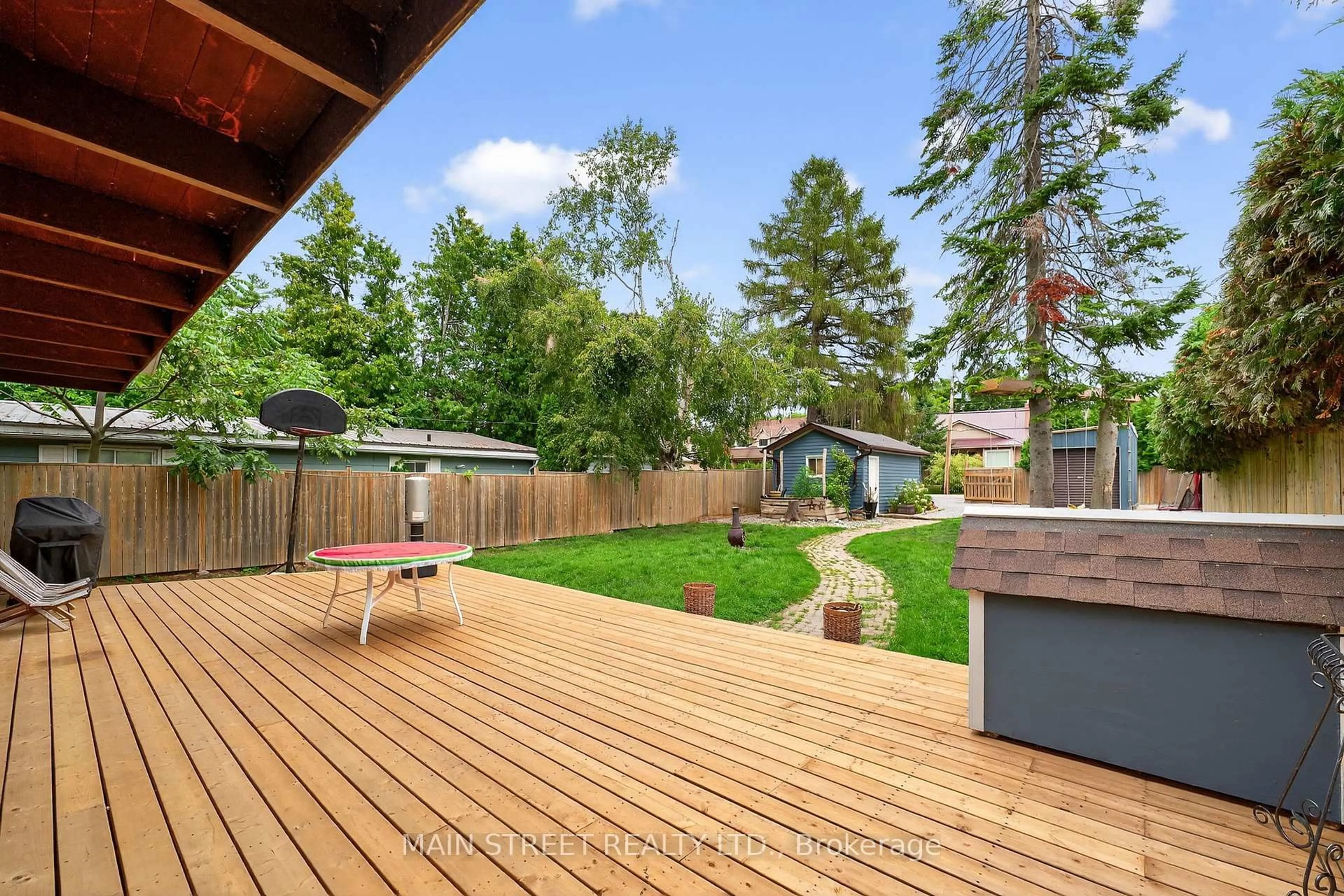 Patio, forest/trees view for 142 Cedar Beach Rd, Brock Ontario L0K 1A0