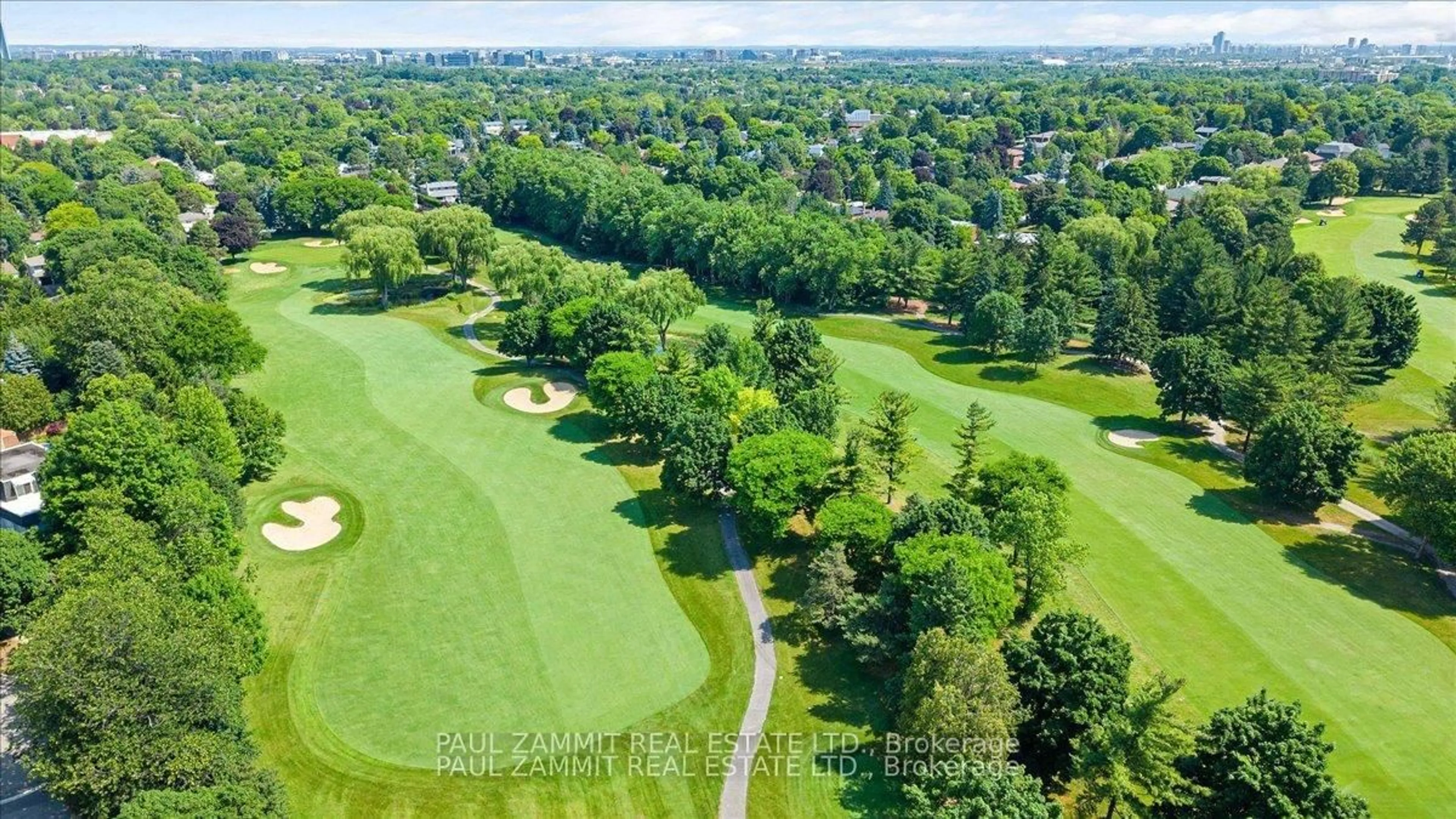 A pic from outside/outdoor area/front of a property/back of a property/a pic from drone, forest/trees view for 210 Bayview Fairways Dr, Markham Ontario L3T 2Z3