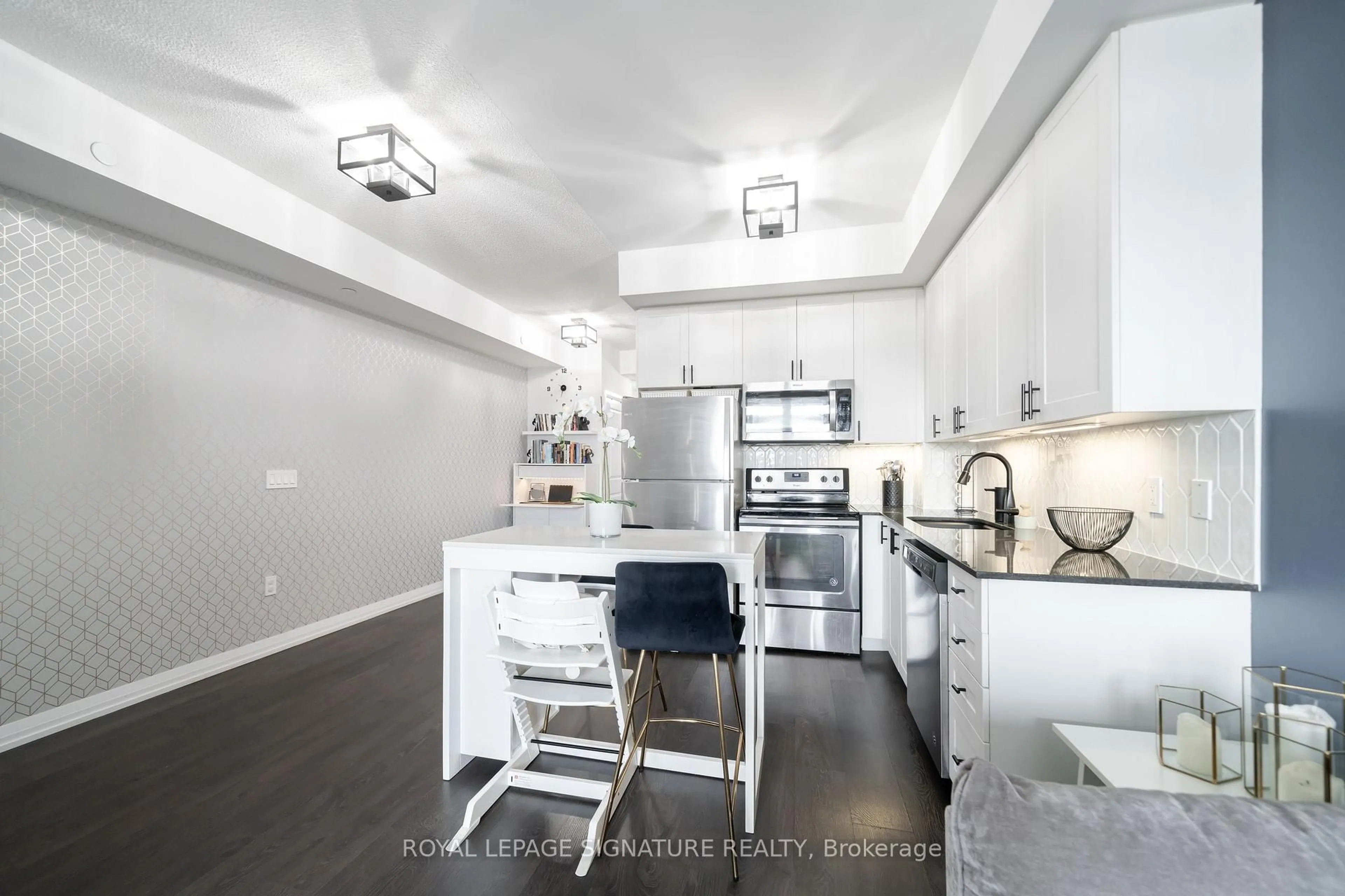 Open concept kitchen, ceramic/tile floor for 9560 Markham Rd #312, Markham Ontario M3P 3J3