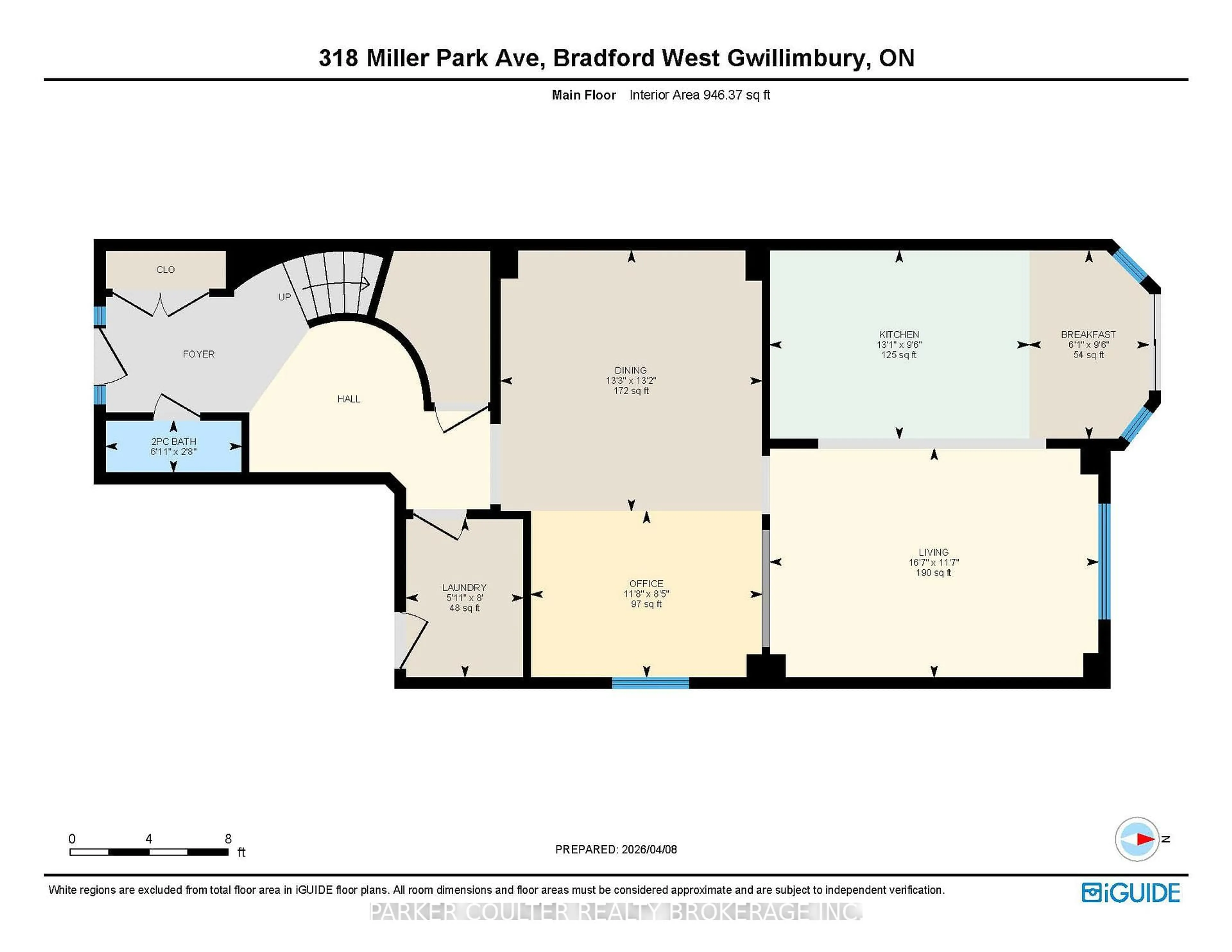 Floor plan for 318 Miller Park Ave, Bradford West Gwillimbury Ontario L3Z 0X8