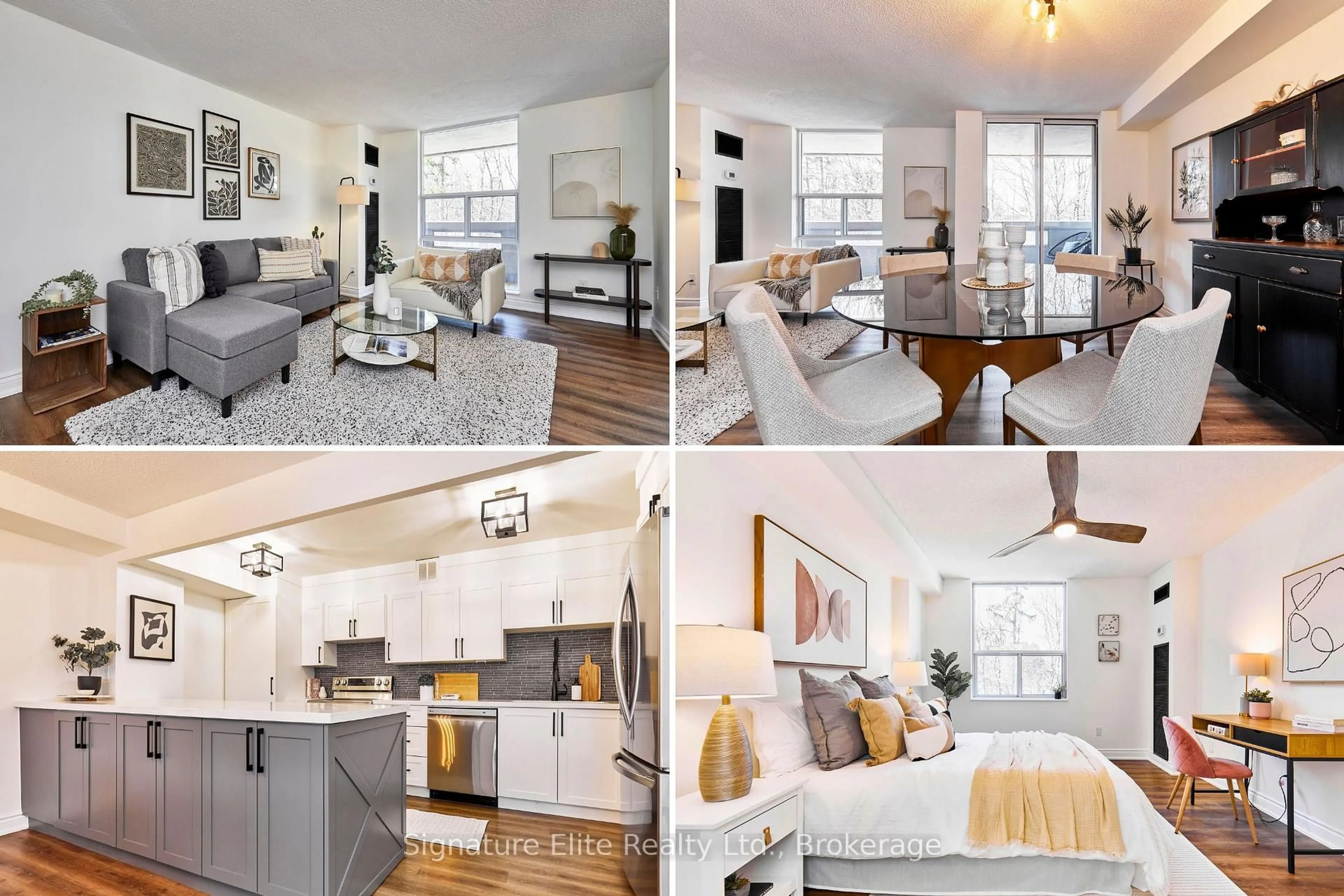 Open concept kitchen, wood/laminate floor for 60 Inverlochy Blvd #309, Markham Ontario L3T 4T7