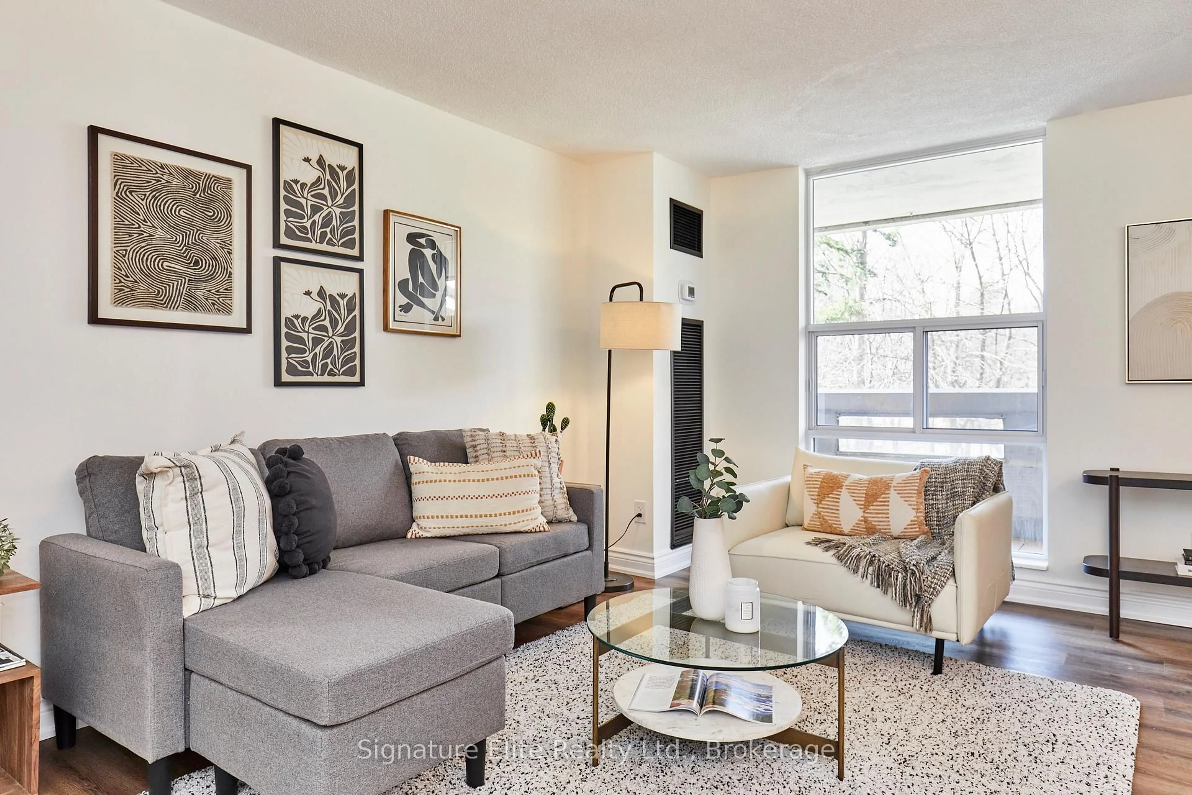 Living room with furniture, unknown for 60 Inverlochy Blvd #309, Markham Ontario L3T 4T7