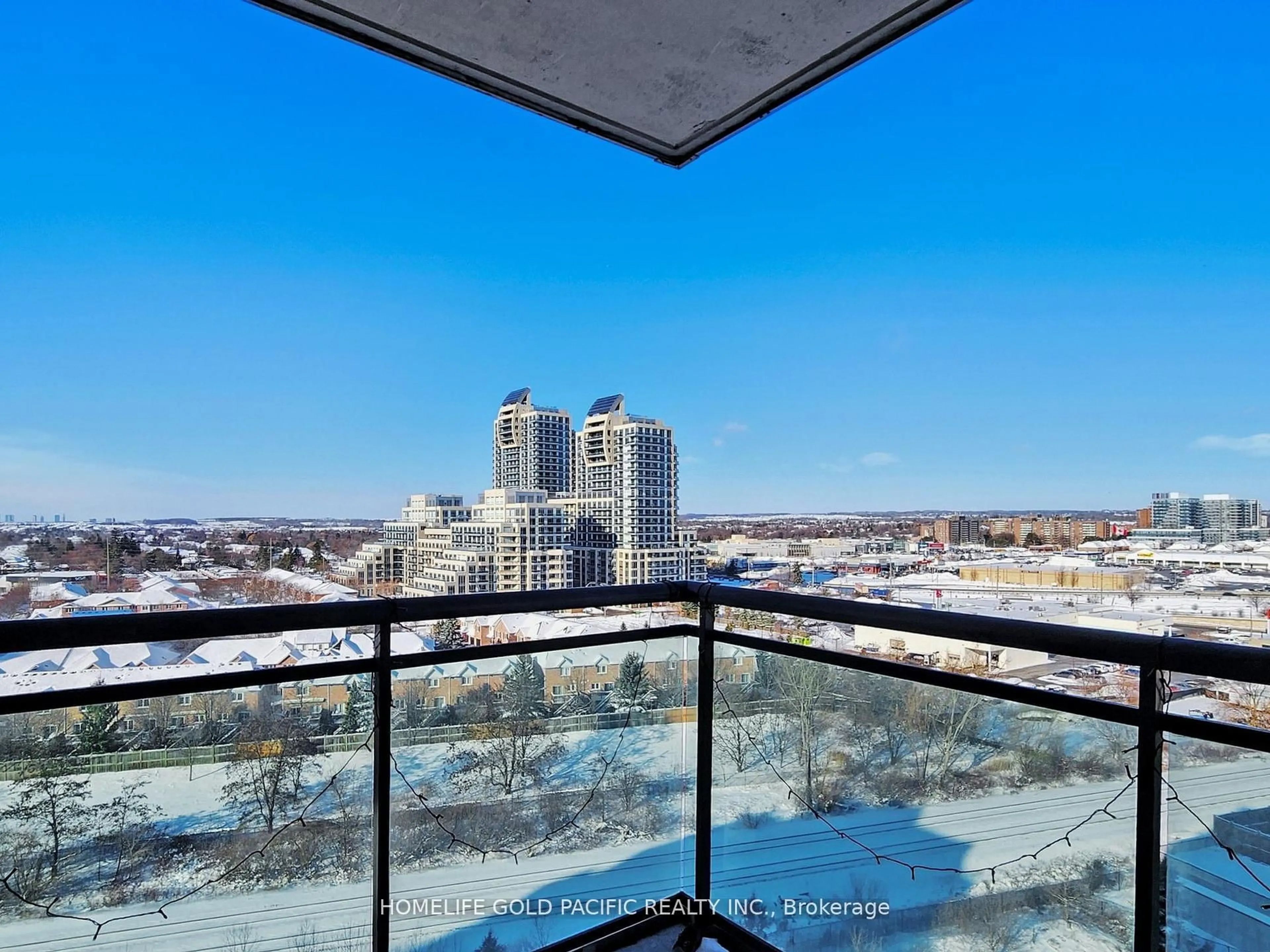 Balcony in the apartment, city buildings view from balcony for 350 Red Maple Rd #1211, Richmond Hill Ontario L4C 0T5
