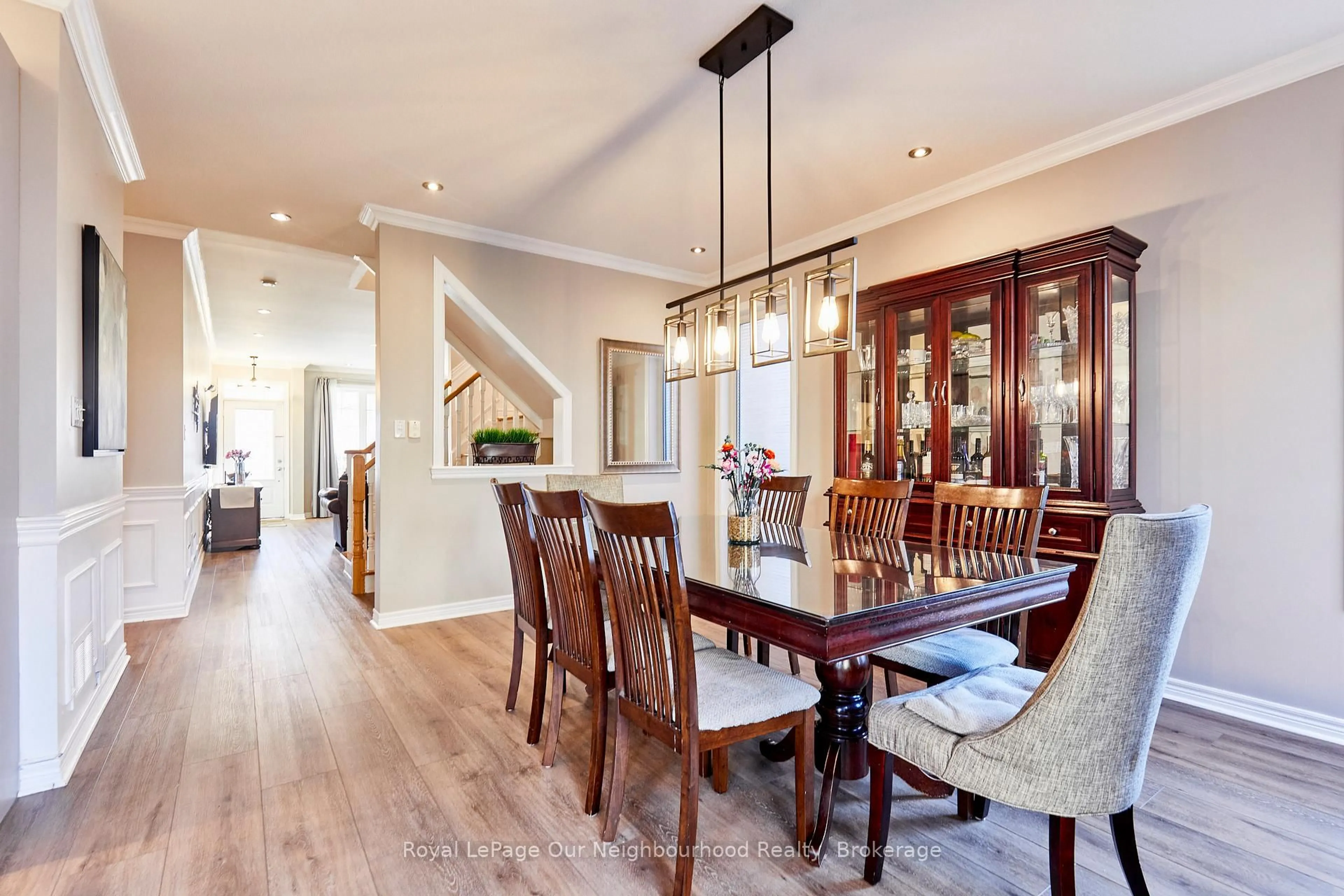 Dining room, wood/laminate floor for 43 Isabella Garden Lane, Whitchurch-Stouffville Ontario L4A 0L4