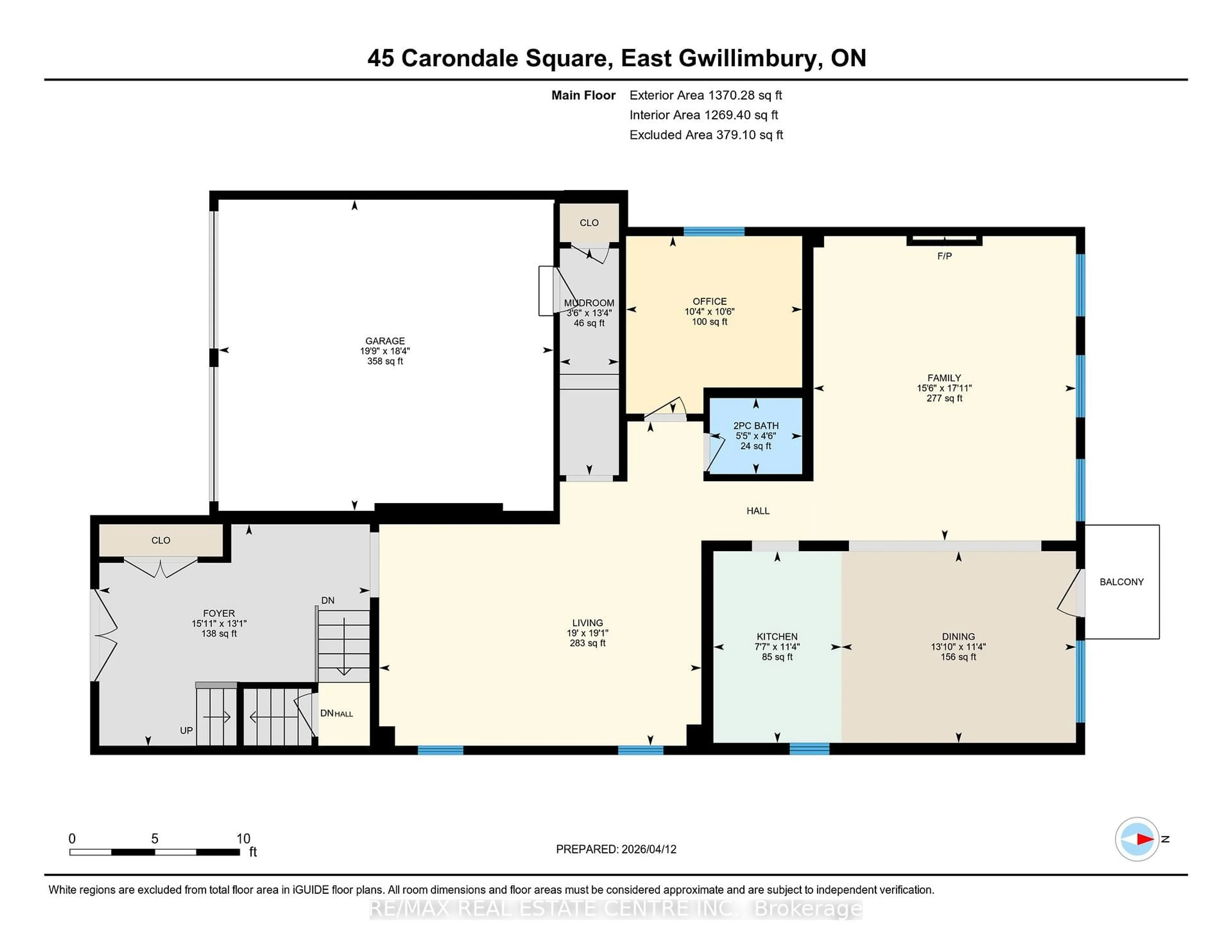 Floor plan for 45 Carondale Sq, East Gwillimbury Ontario L9N 0X6