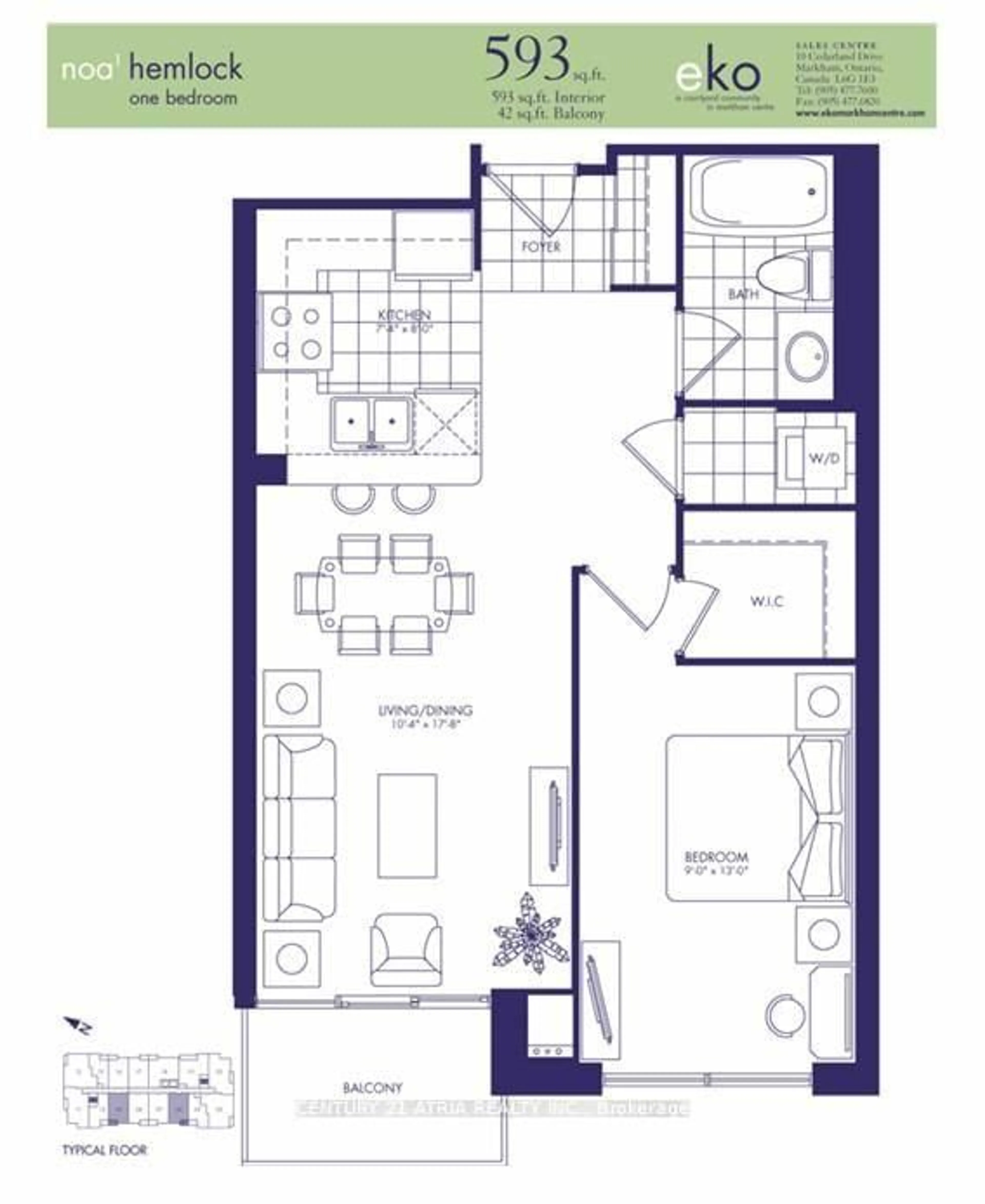 Floor plan for 55 South Town Centre Blvd #709, Markham Ontario L6G 0B1