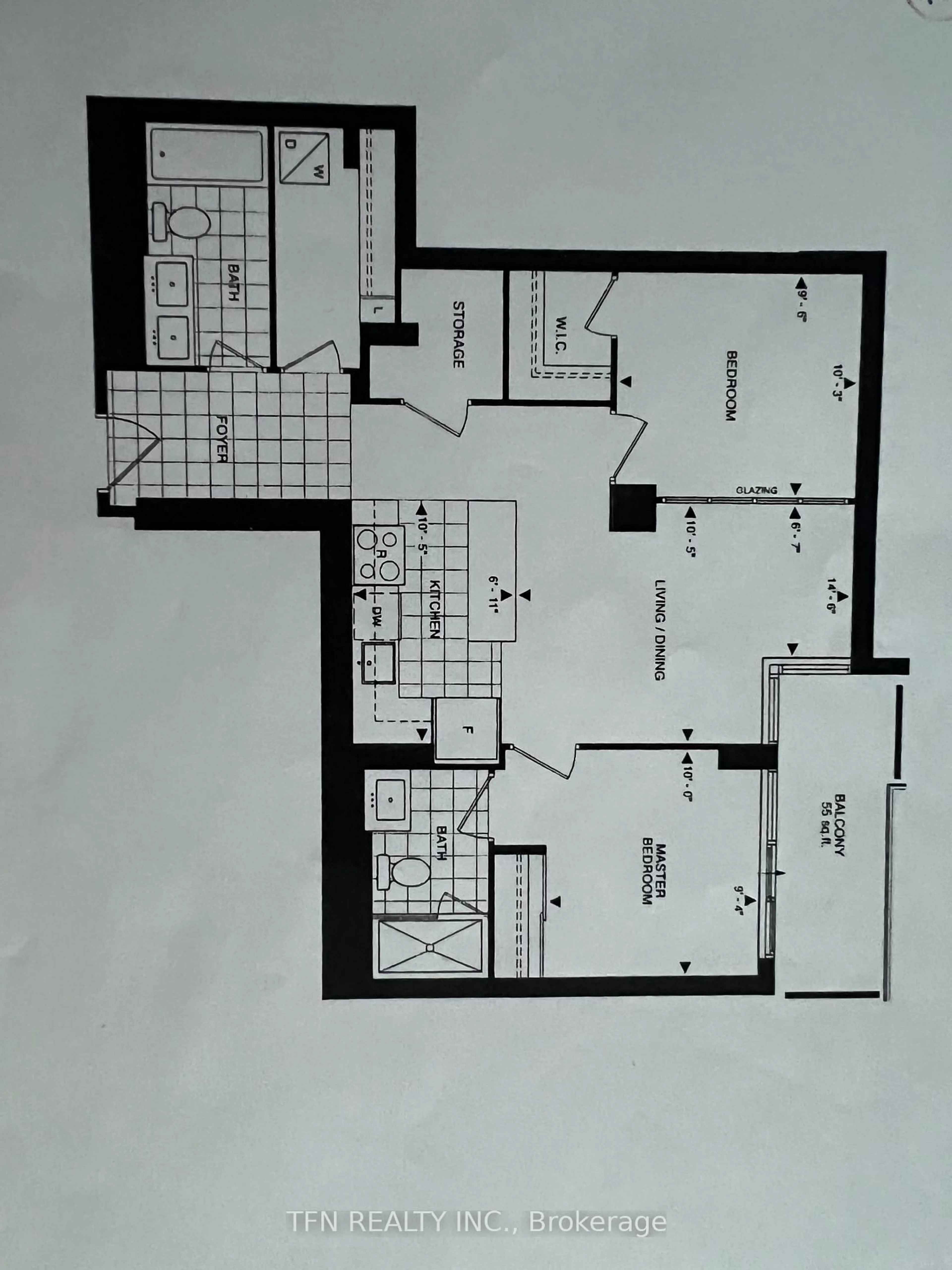 Floor plan for 9201 yonge St #519, Richmond Hill Ontario L4C 6Z2