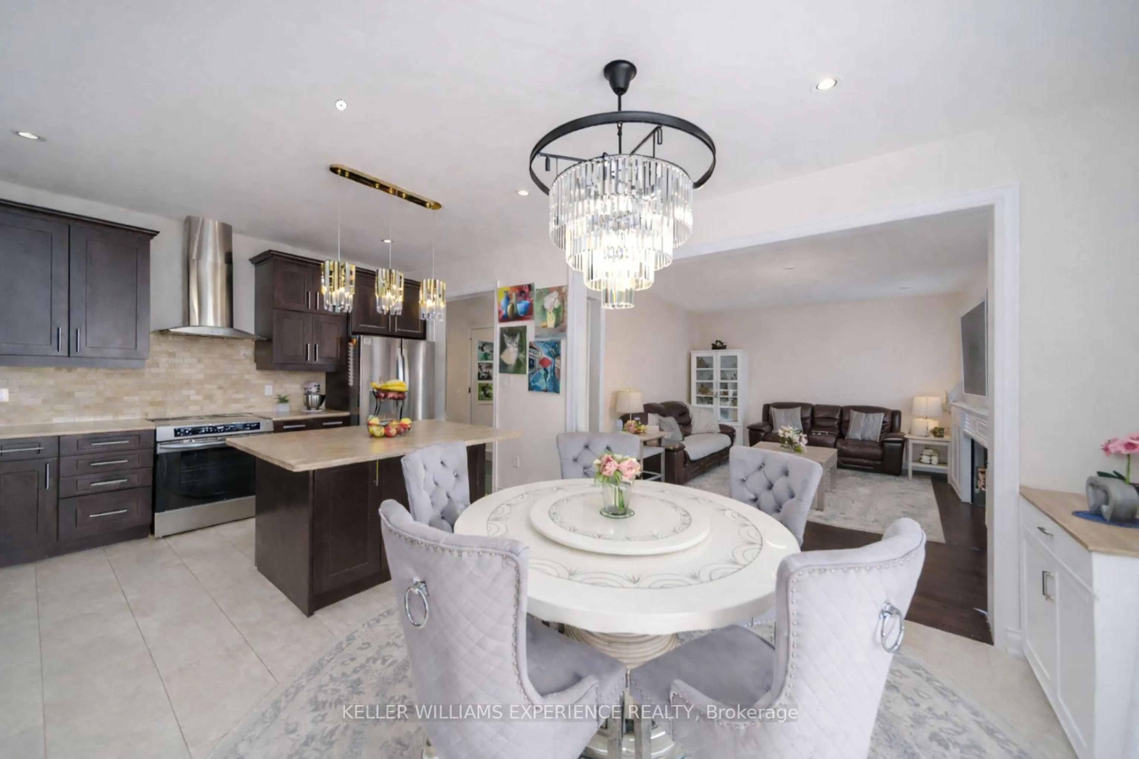 Open concept kitchen, ceramic/tile floor for 121 Centre St, Essa Ontario L0M 1B0