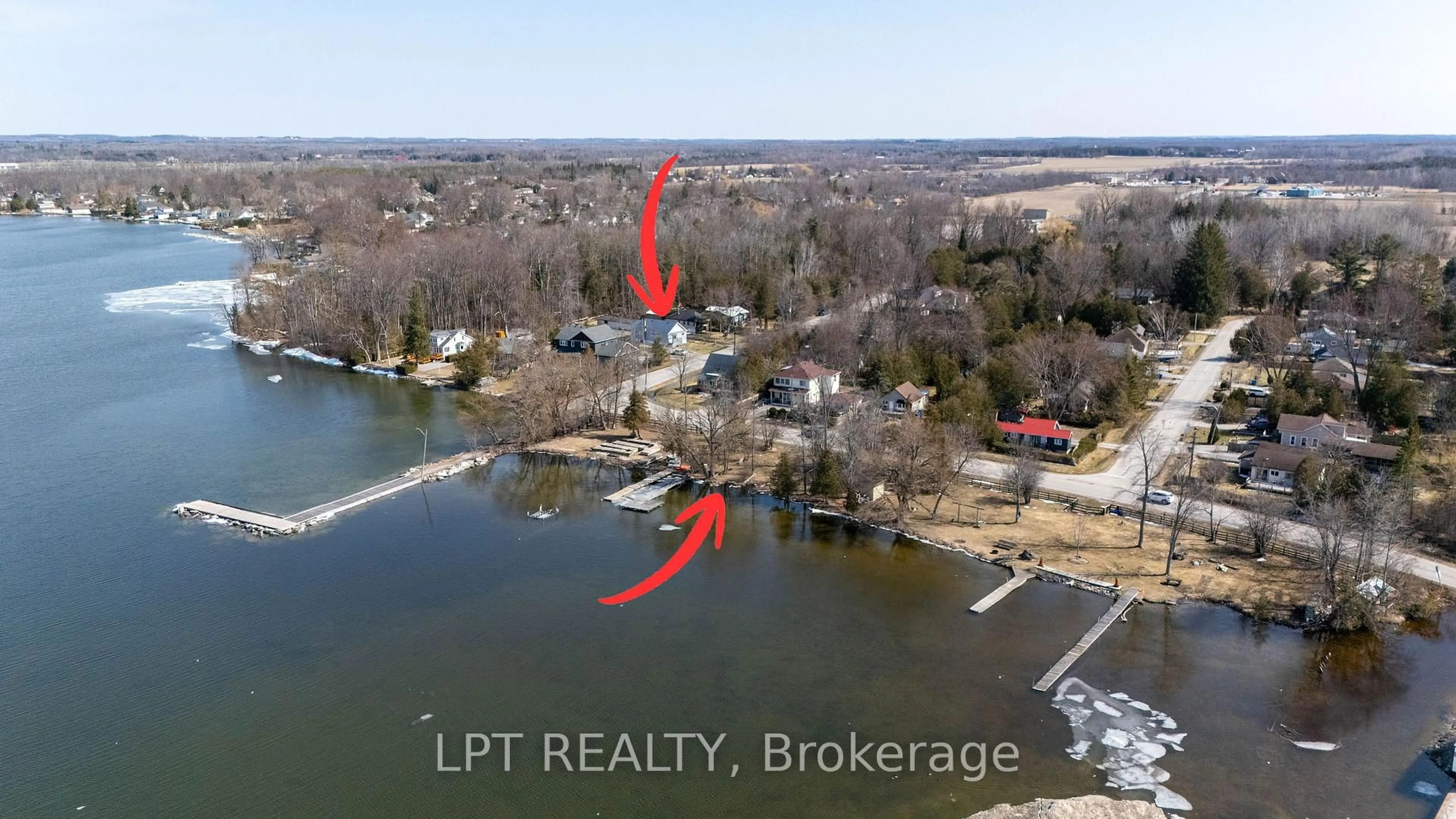 A pic from outside/outdoor area/front of a property/back of a property/a pic from drone, water/lake/river/ocean view for 21 Hadden Rd, Georgina Ontario L0E 1R0