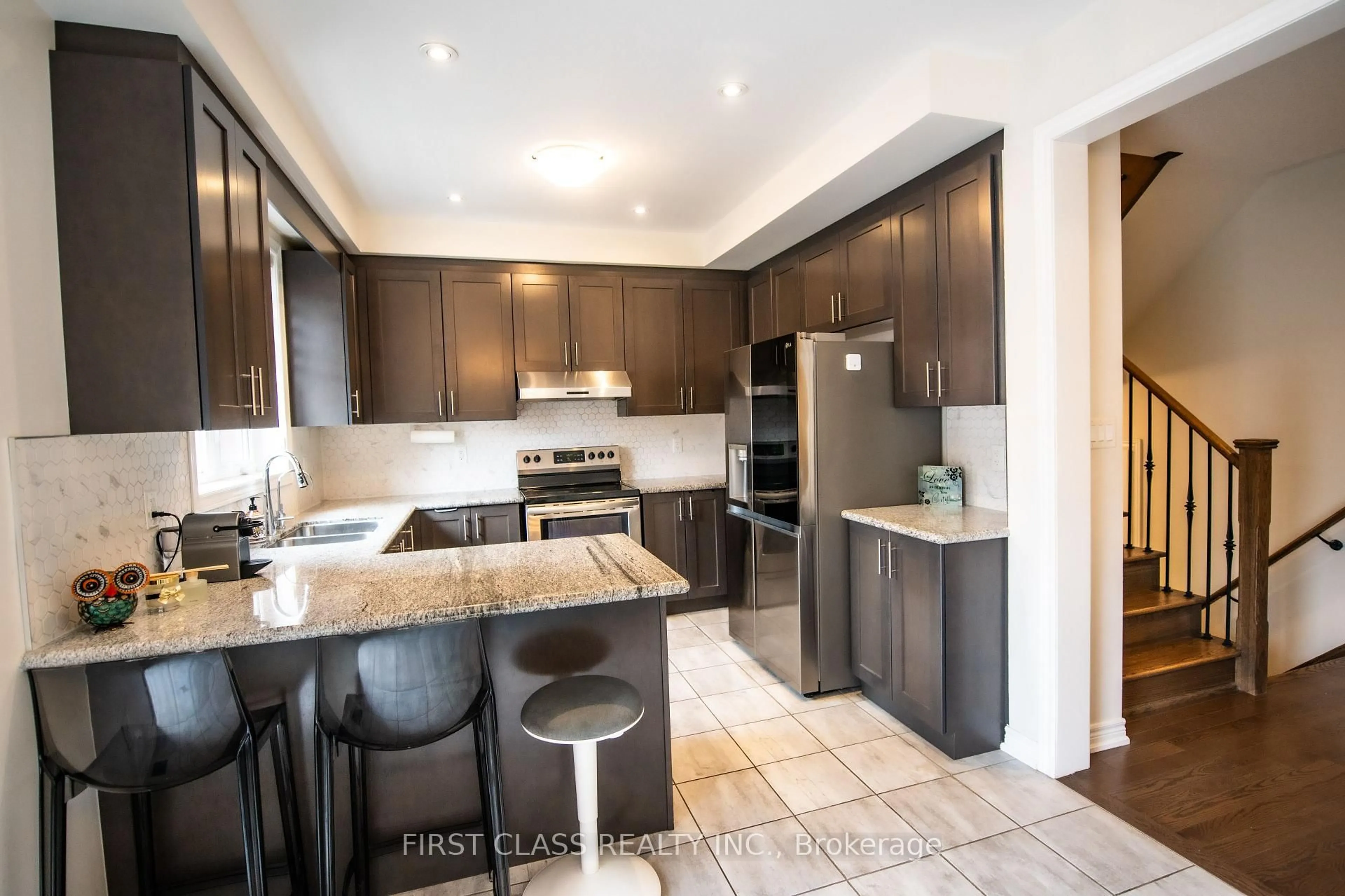 Open concept kitchen, ceramic/tile floor for 79 Decast Cres, Markham Ontario L6B 1N8