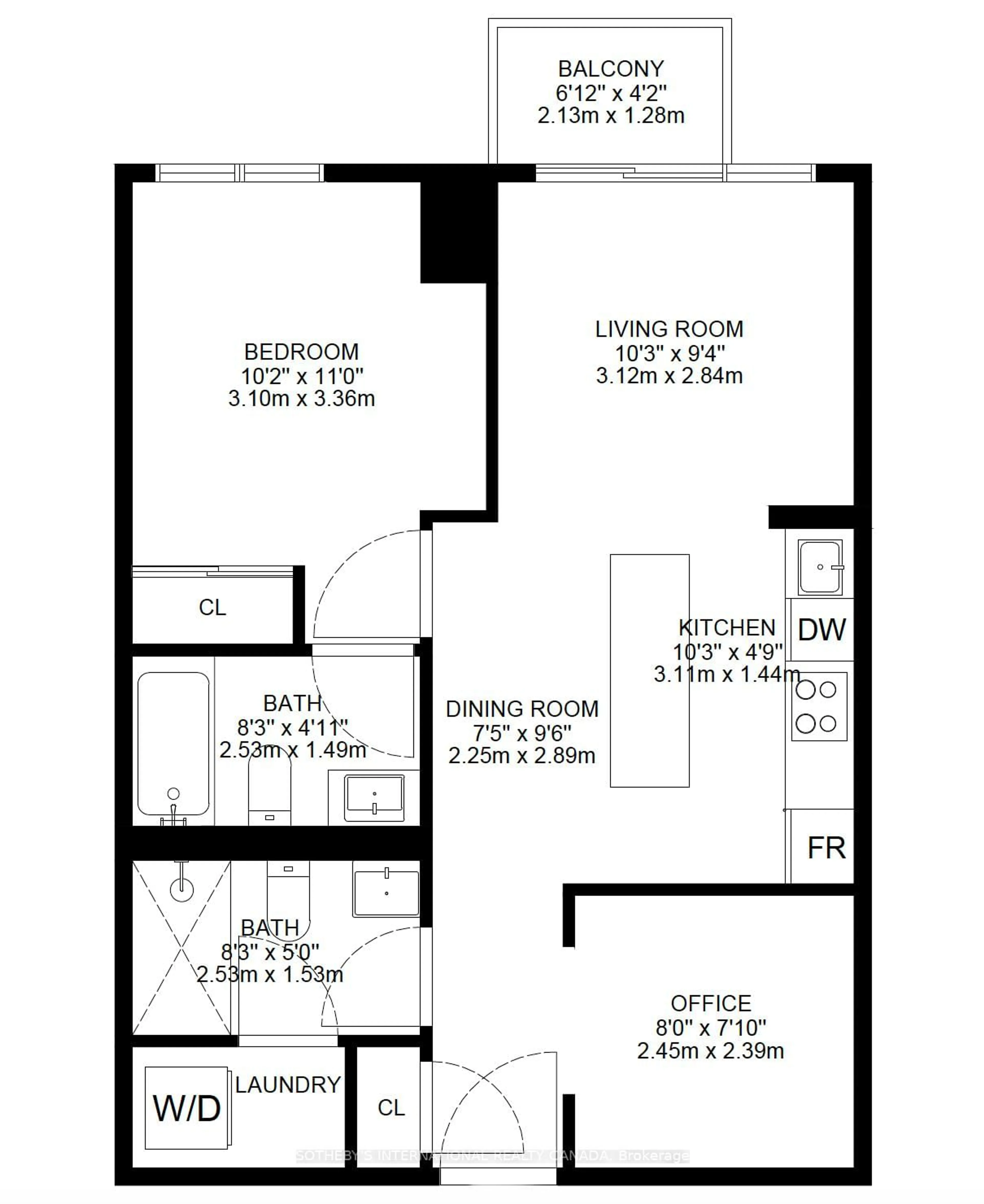 Floor plan for 8119 Birchmount Rd #616, Markham Ontario L6G 0H5