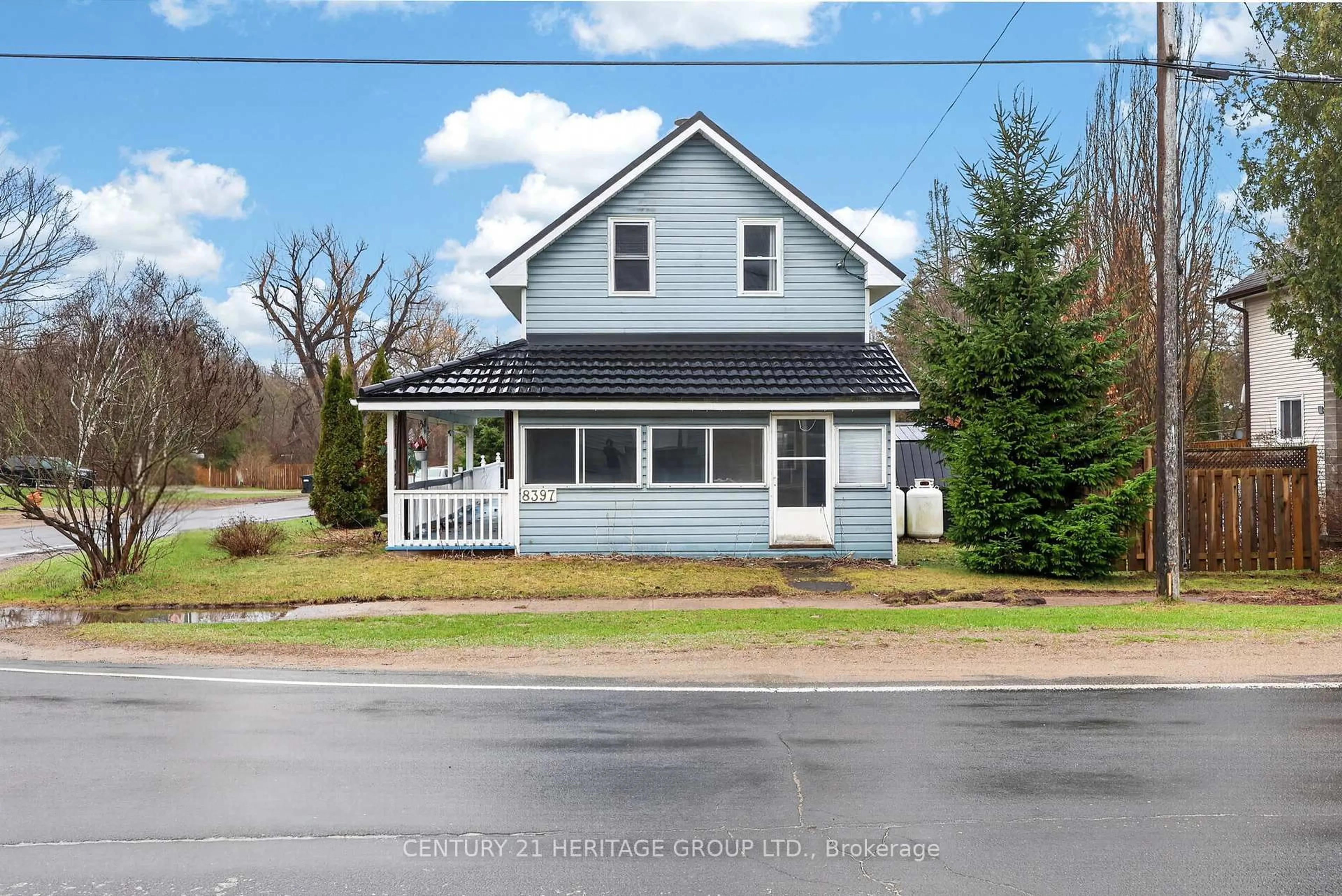 A pic from outside/outdoor area/front of a property/back of a property/a pic from drone, street for 8397 Main St, Adjala-Tosorontio Ontario L0M 1M0