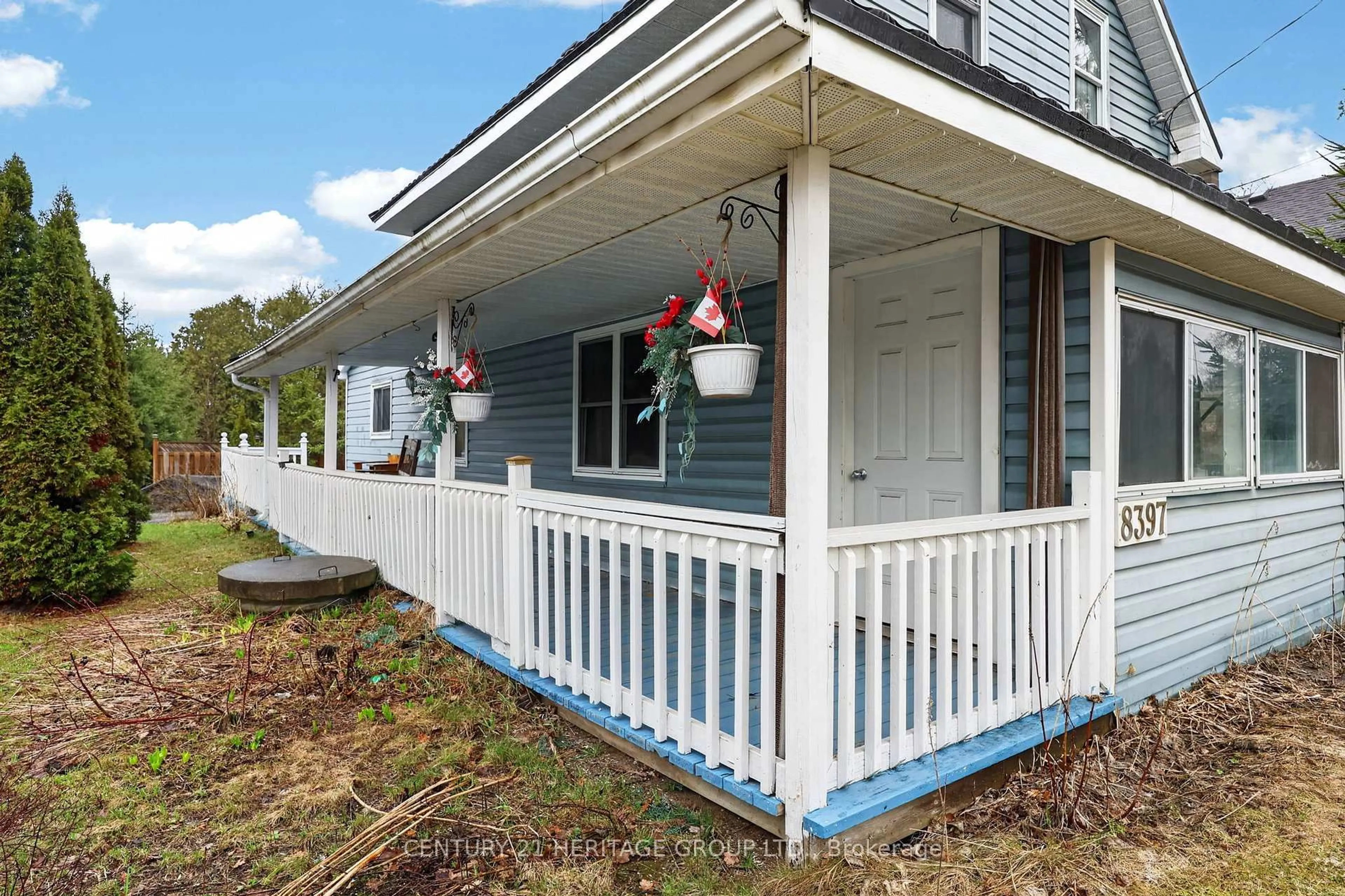 Home with vinyl exterior material, street for 8397 Main St, Adjala-Tosorontio Ontario L0M 1M0