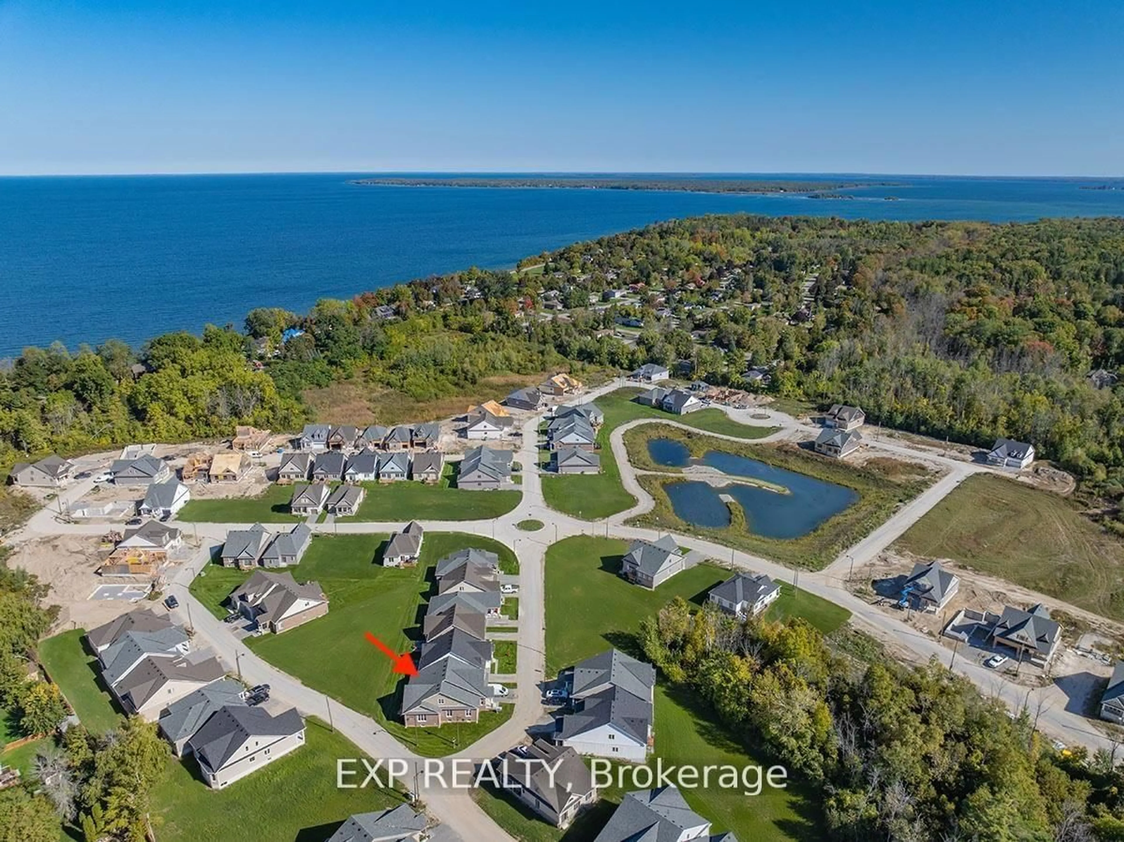 A pic from outside/outdoor area/front of a property/back of a property/a pic from drone, water/lake/river/ocean view for 4 Palmira Dr, Georgina Ontario L0E 1R0