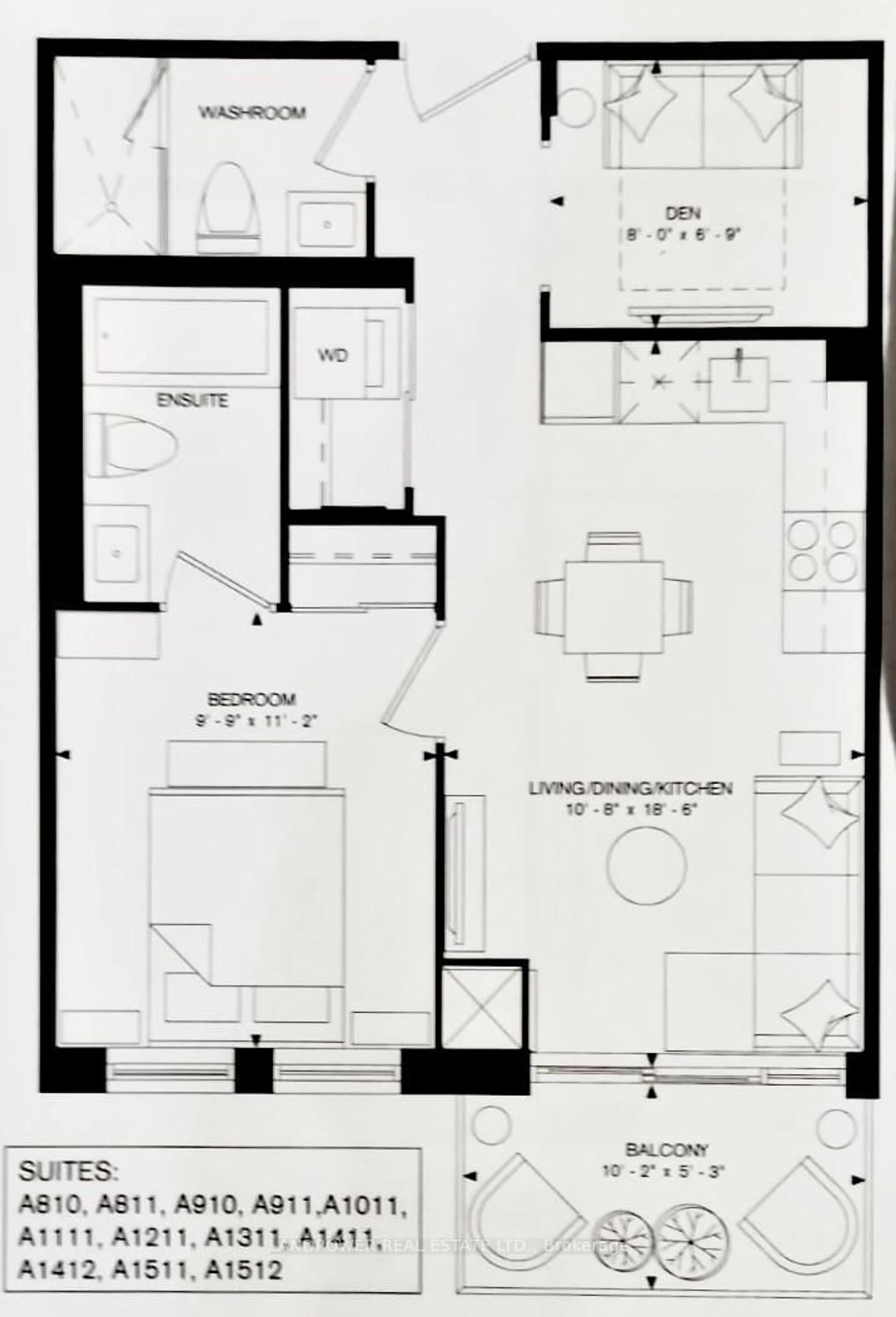 Floor plan for 10 Rouge Valley Dr #1411, Markham Ontario L6G 0G9
