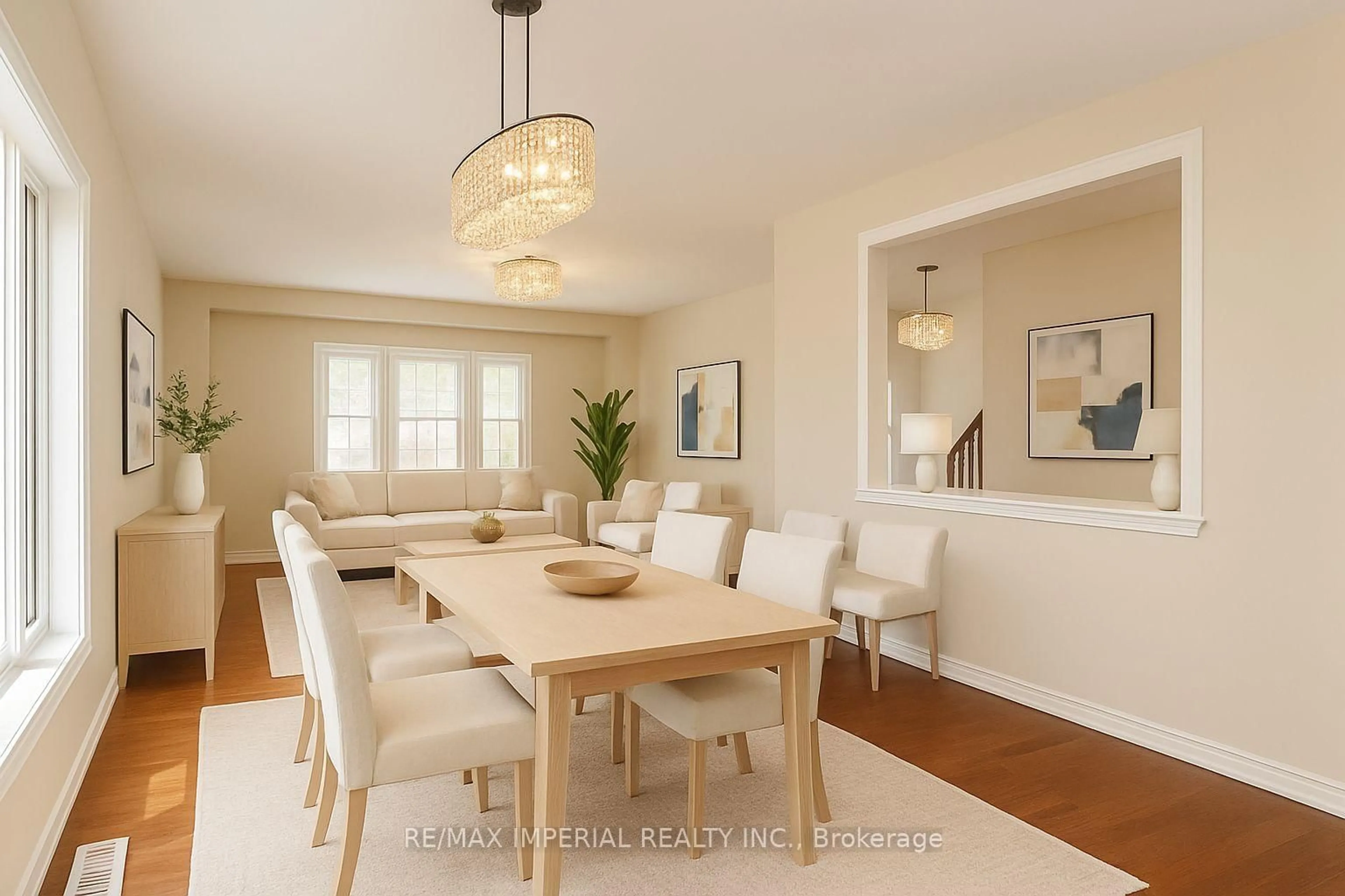 Dining room, wood/laminate floor for 155 Art West Ave, Newmarket Ontario L3X 0C1