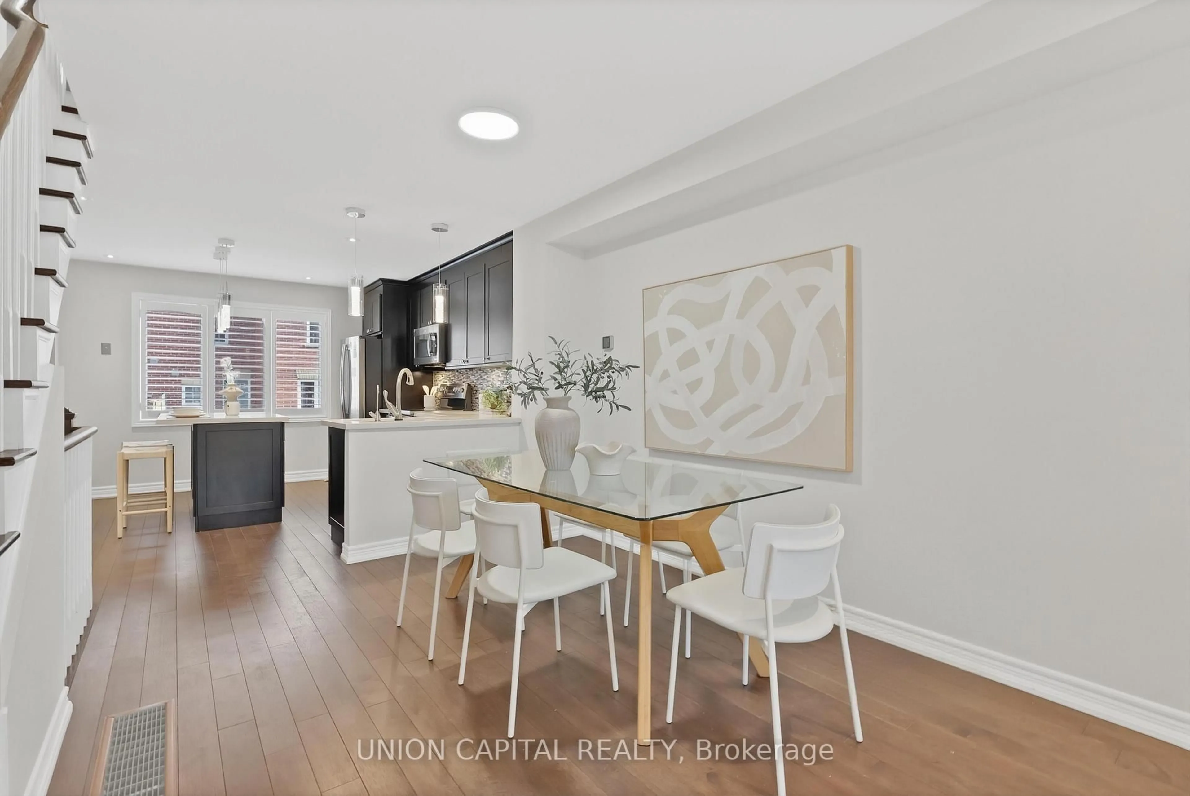 Open concept kitchen, wood/laminate floor for 1 Marmill Way, Markham Ontario L3P 7V6