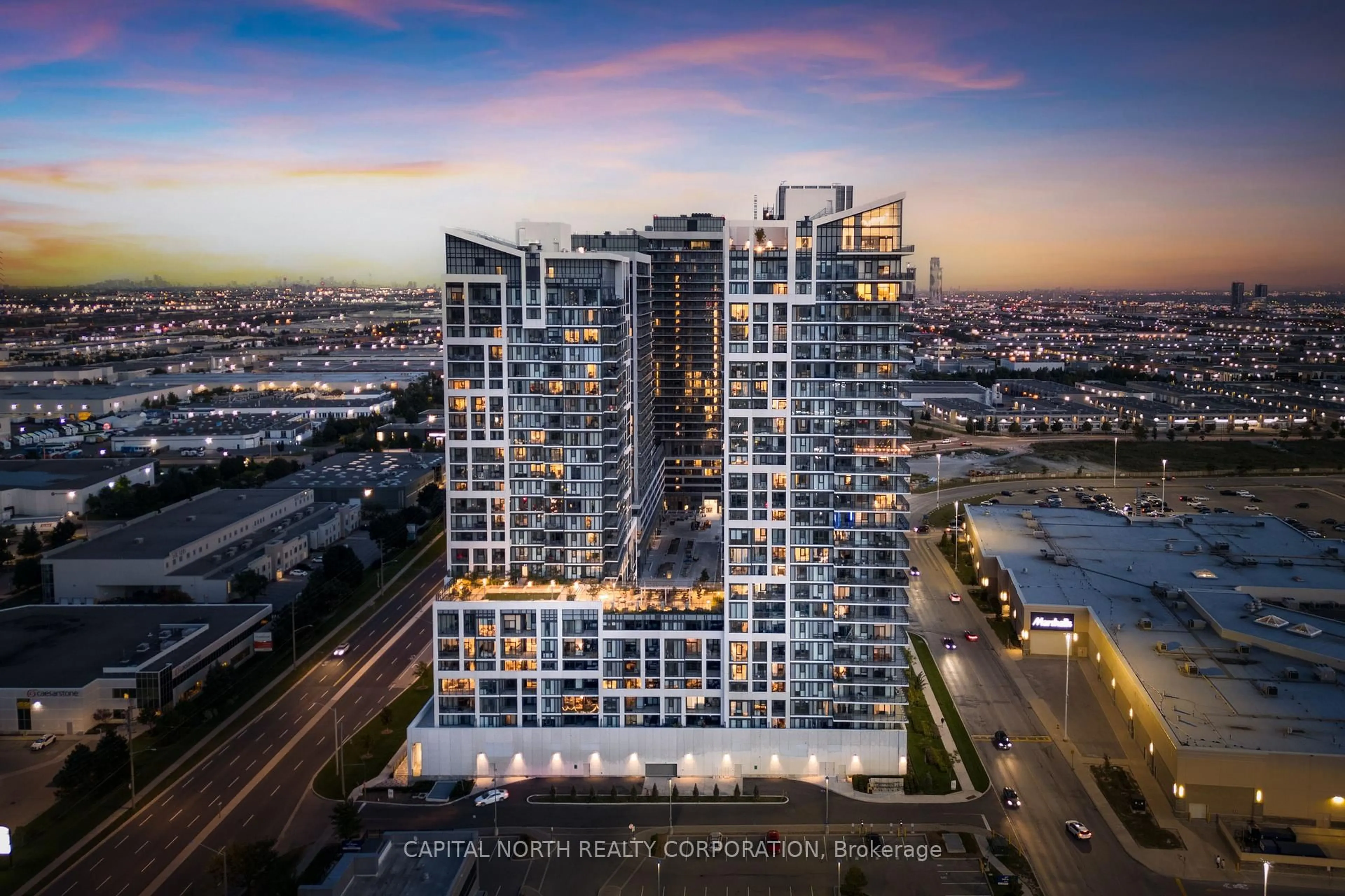 A pic from outside/outdoor area/front of a property/back of a property/a pic from drone, city buildings view from balcony for 9000 Jane St #1706, Vaughan Ontario L4K 0M6