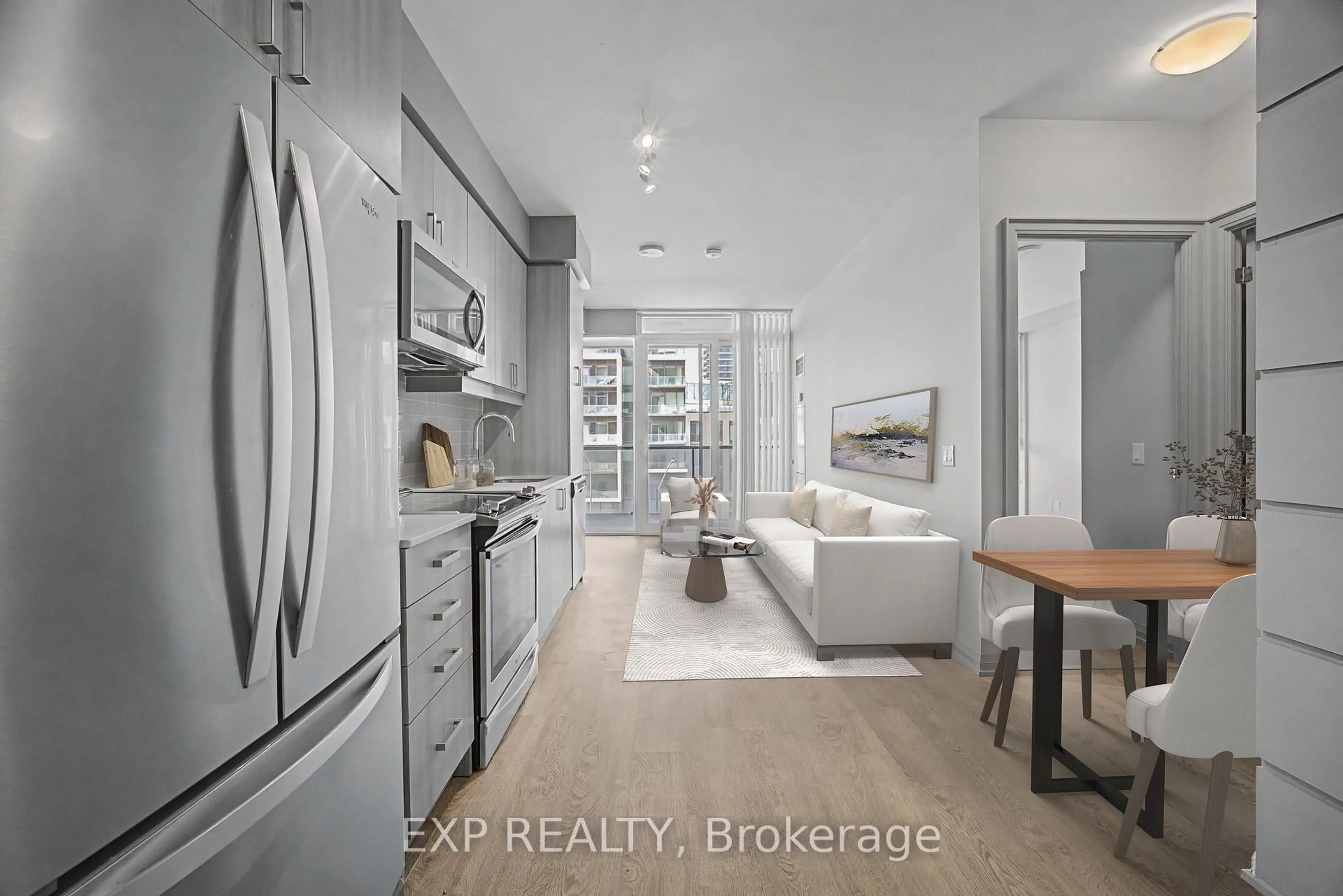 Open concept kitchen, ceramic/tile floor for 7895 Jane St #309, Vaughan Ontario L4K 2M7