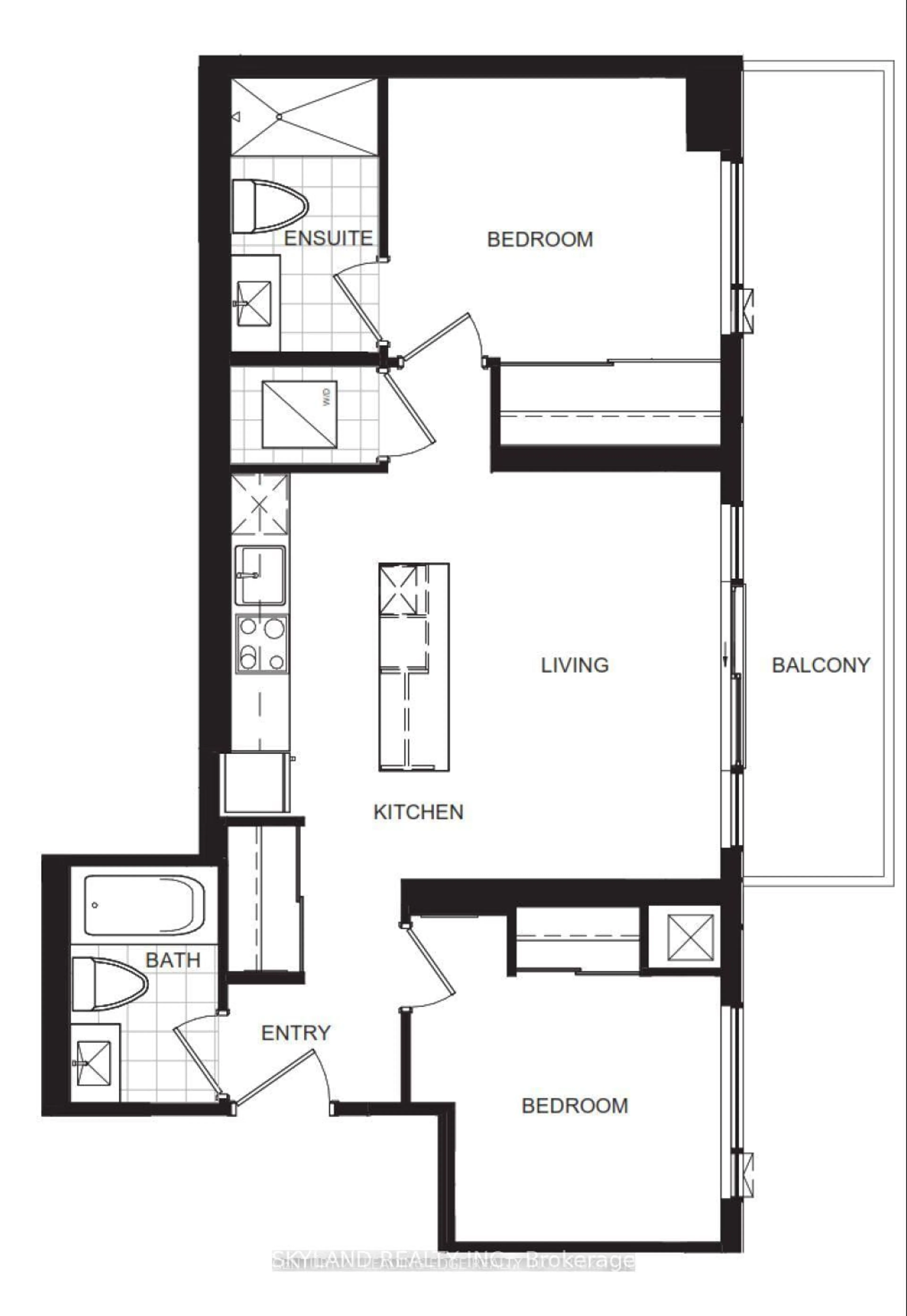 Floor plan for 7950 Bathurst St #2503, Vaughan Ontario L4J 0L4