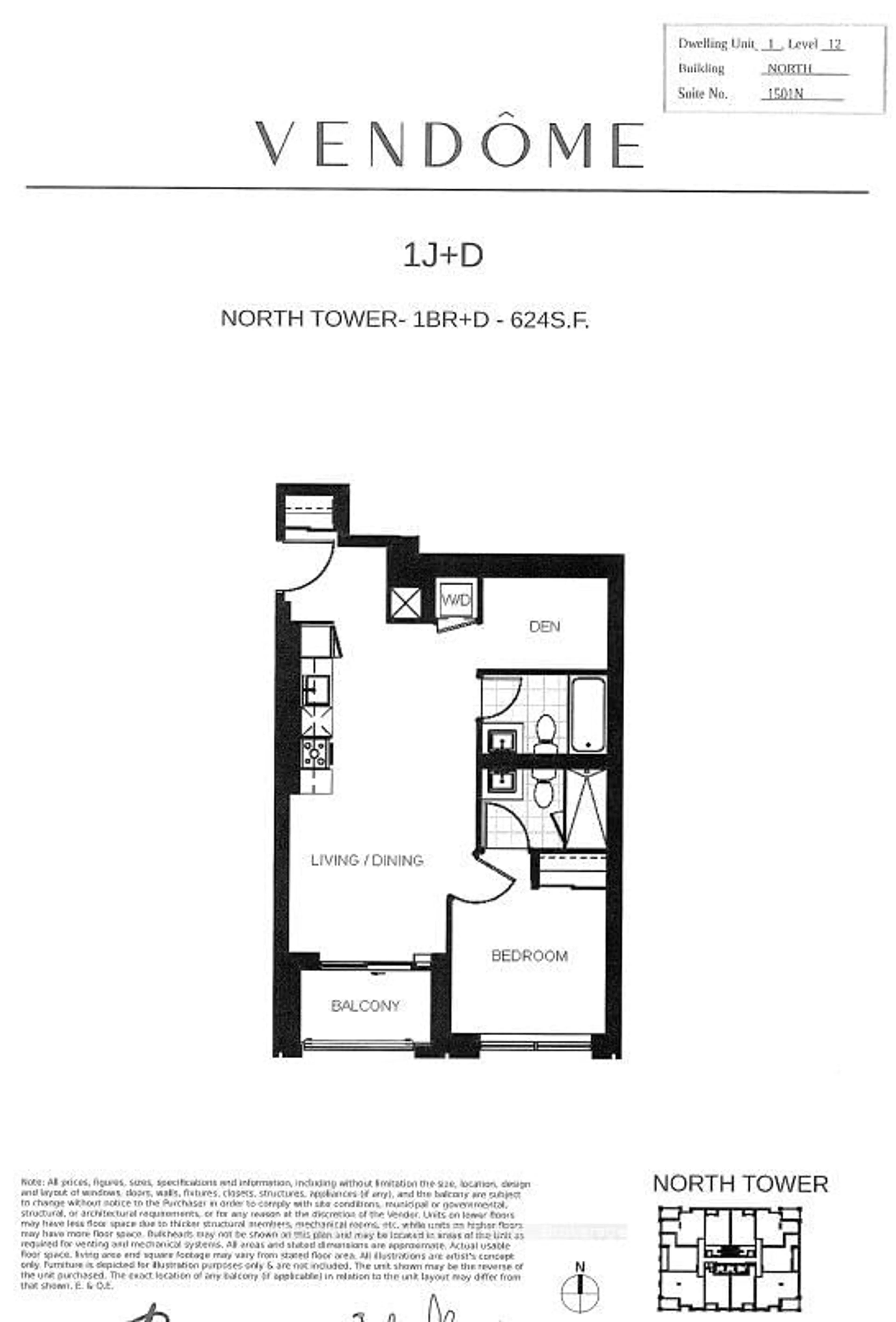 Floor plan for 9 Clegg Rd #1501, Markham Ontario L6G 0H3