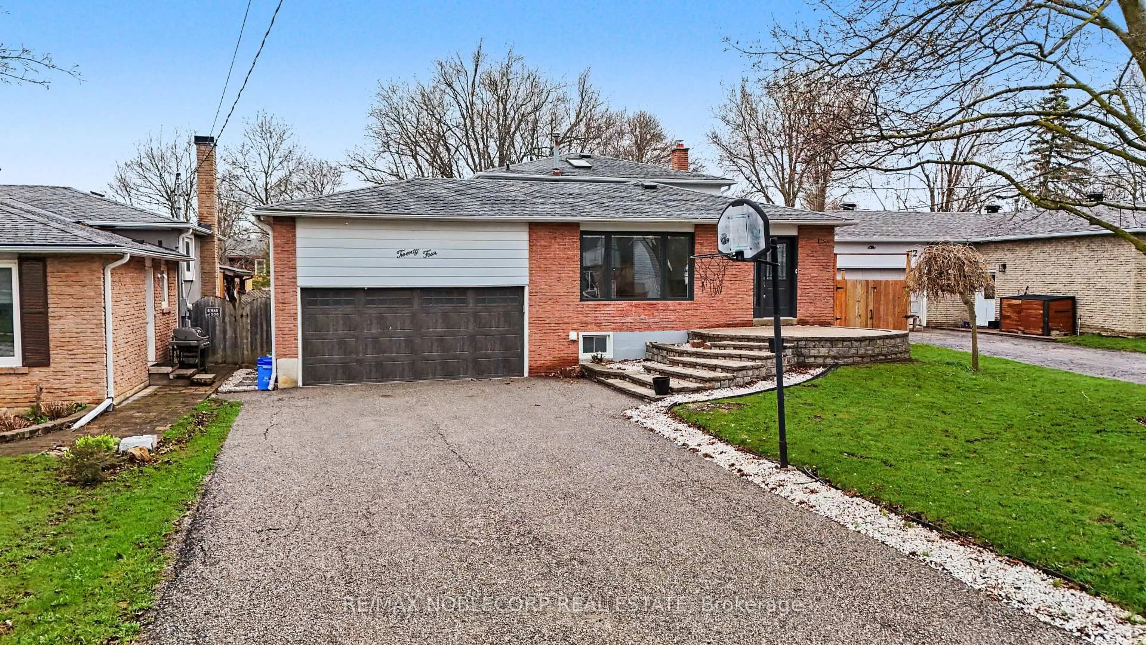 Home with brick exterior material, street for 24 Maple Ave, New Tecumseth Ontario L0G 1A0