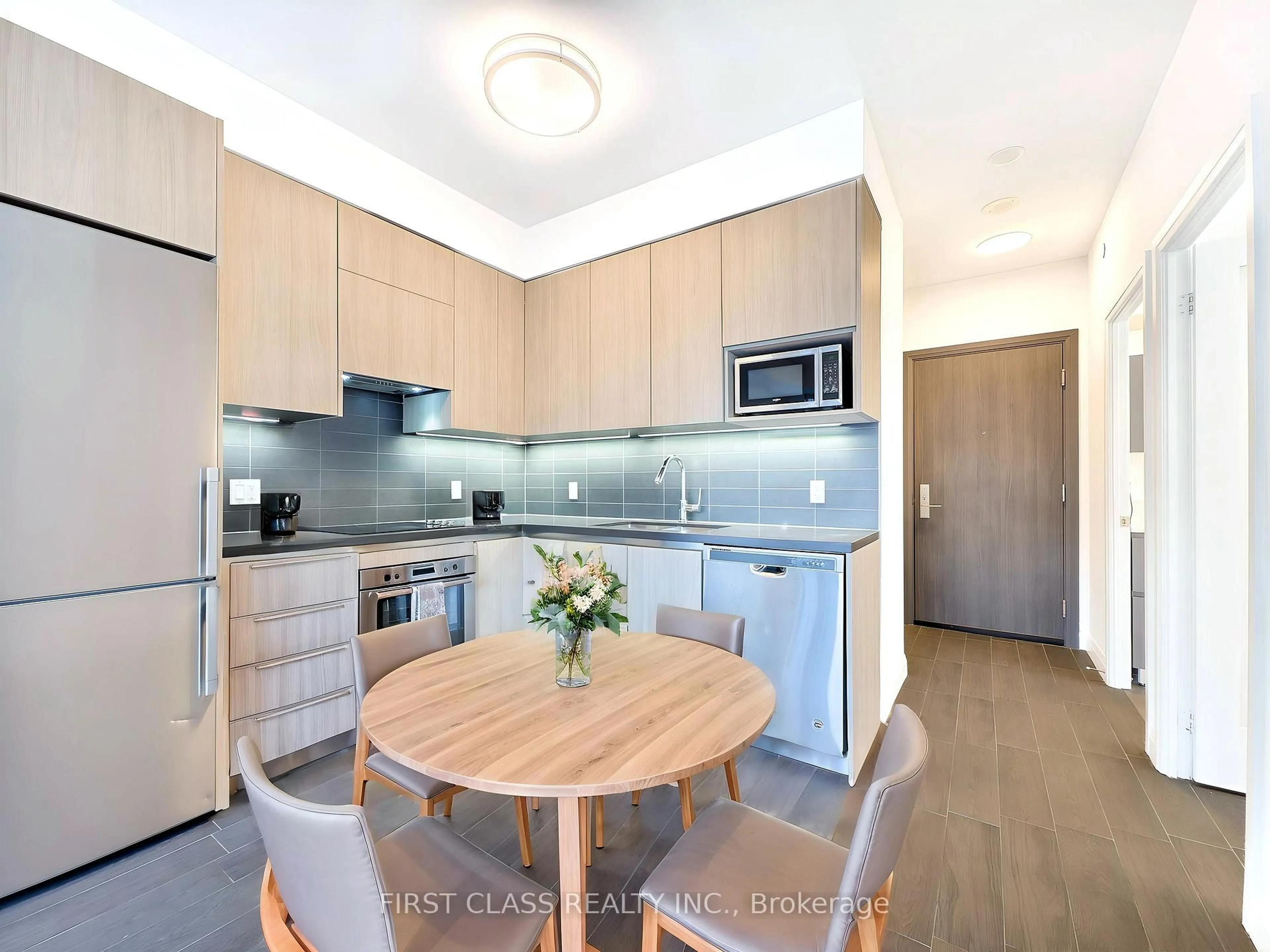 Standard kitchen, wood/laminate floor for 15 Water Walk Dr #731, Markham Ontario L6G 0G2