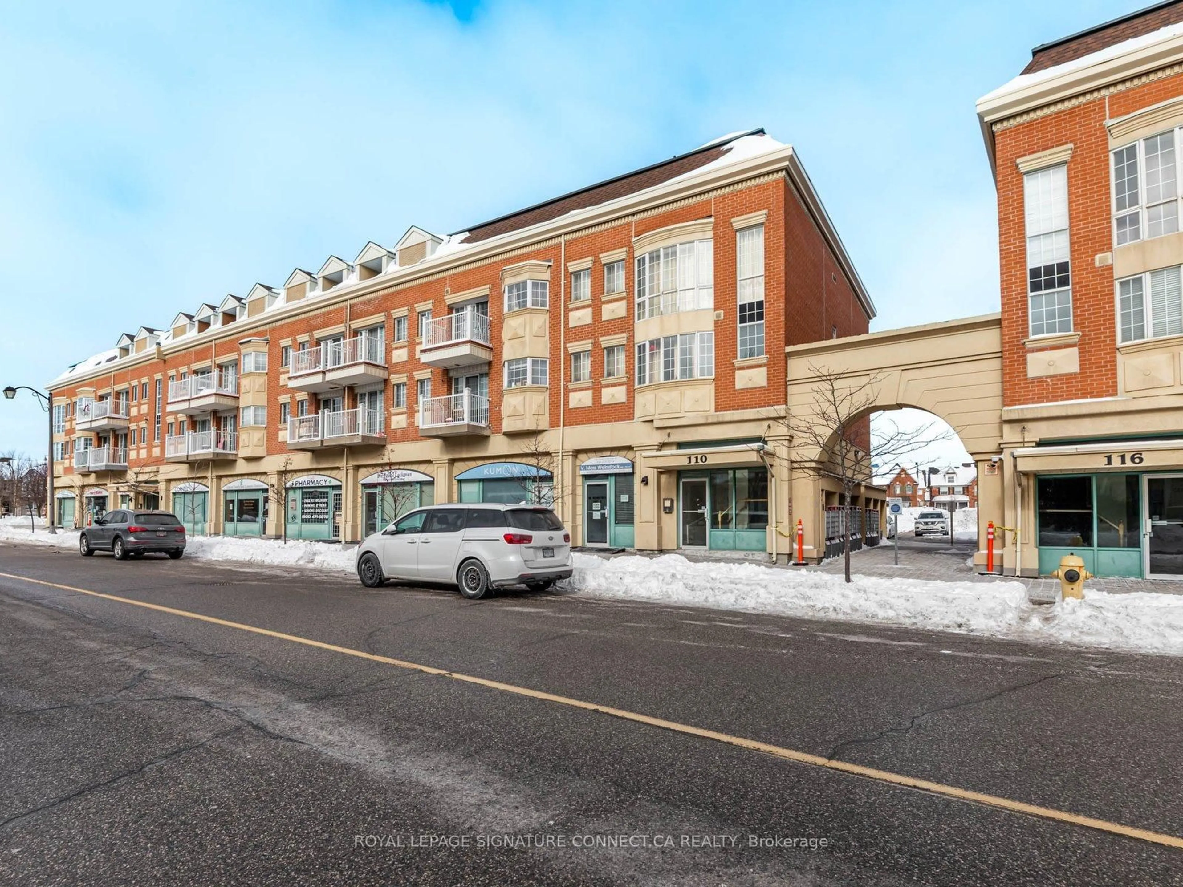 A pic from outside/outdoor area/front of a property/back of a property/a pic from drone, street for 110 Cornell Park Ave #C208, Markham Ontario L6B 1B6