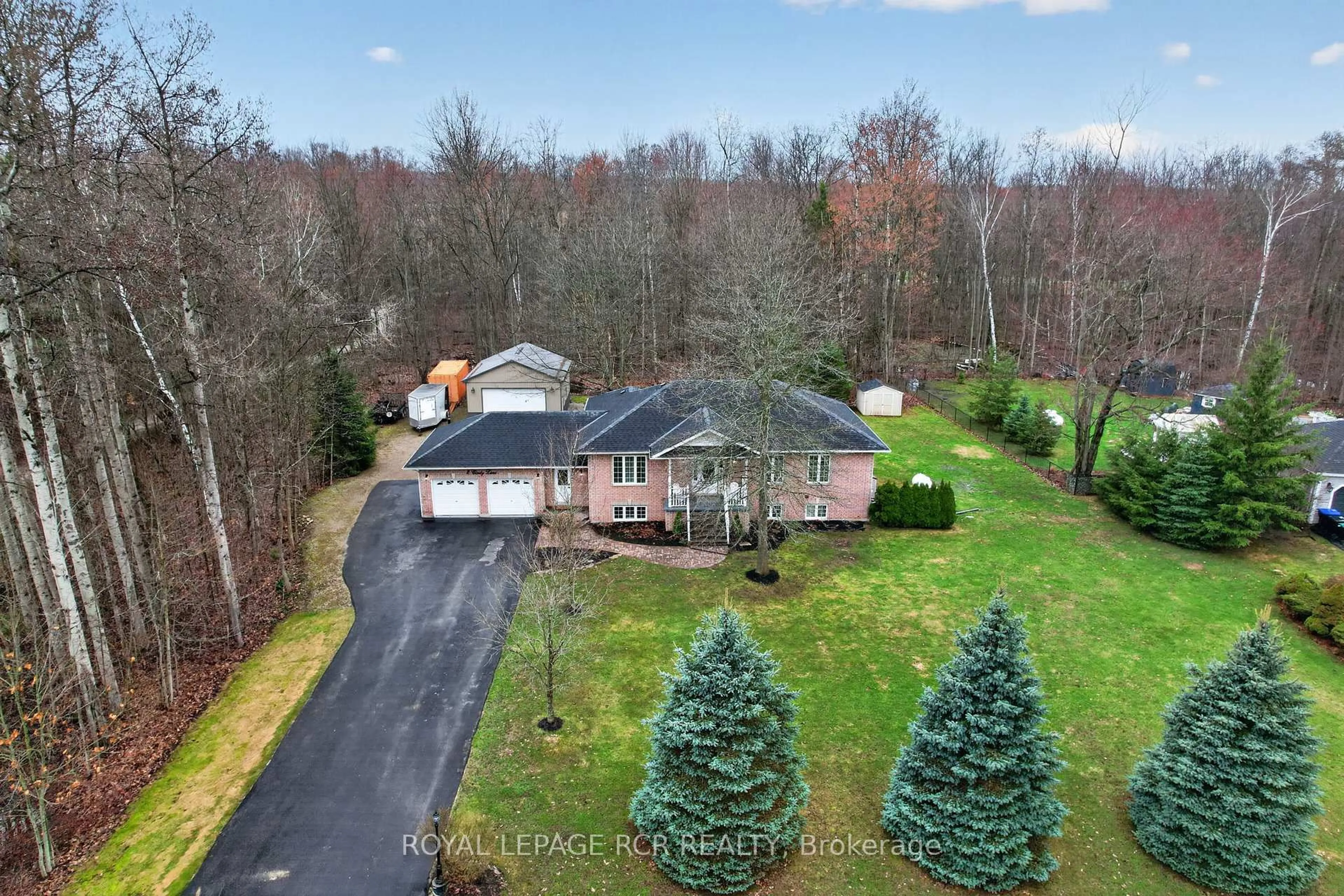 A pic from outside/outdoor area/front of a property/back of a property/a pic from drone, unknown for 2 Cindy Lane, Adjala-Tosorontio Ontario L0M 1M0