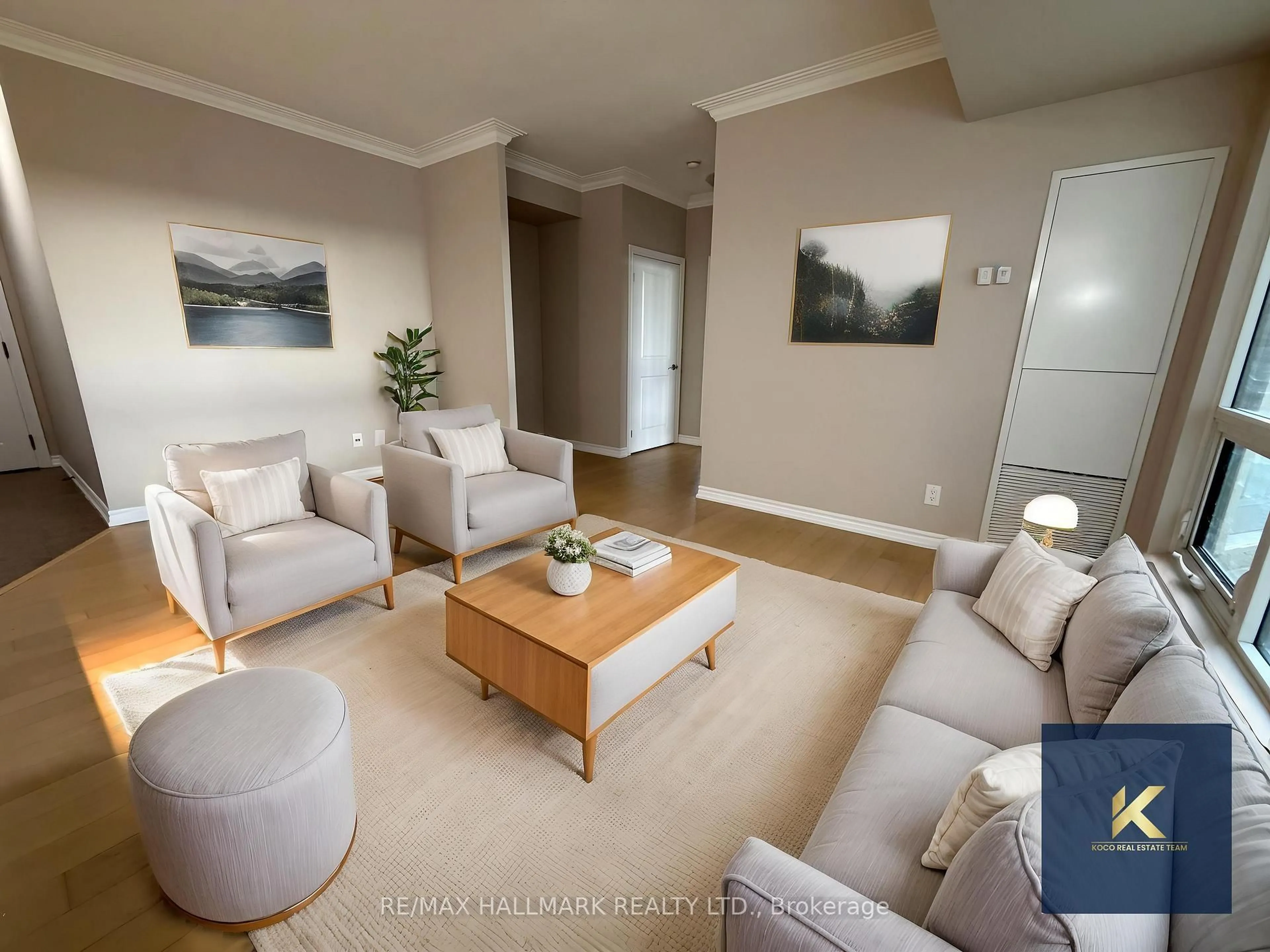 Living room with furniture, unknown for 7730 Kipling Ave #909, Vaughan Ontario L4L 1Y9