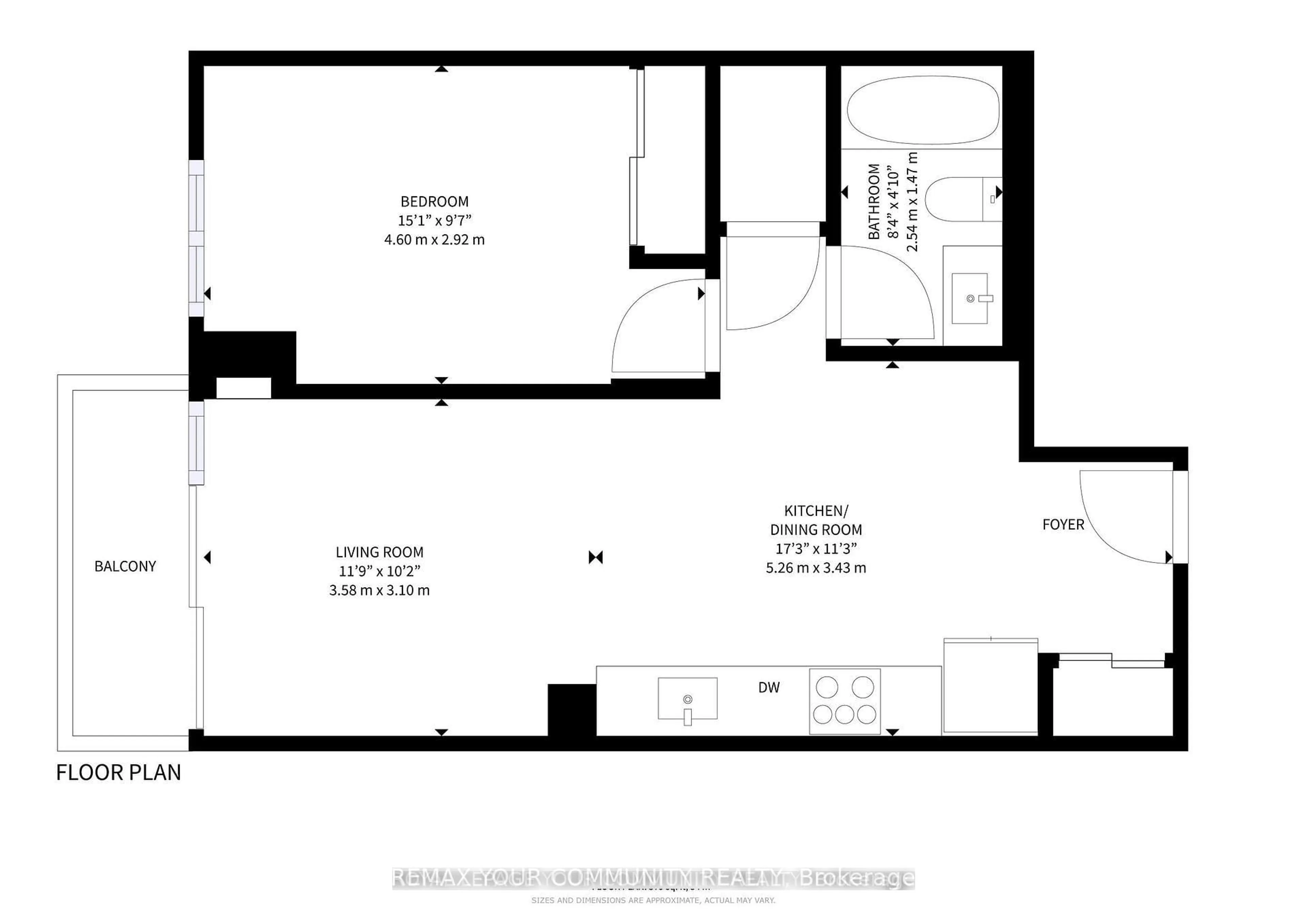 Floor plan for 7161 Yonge St #522, Markham Ontario L3T 0C8